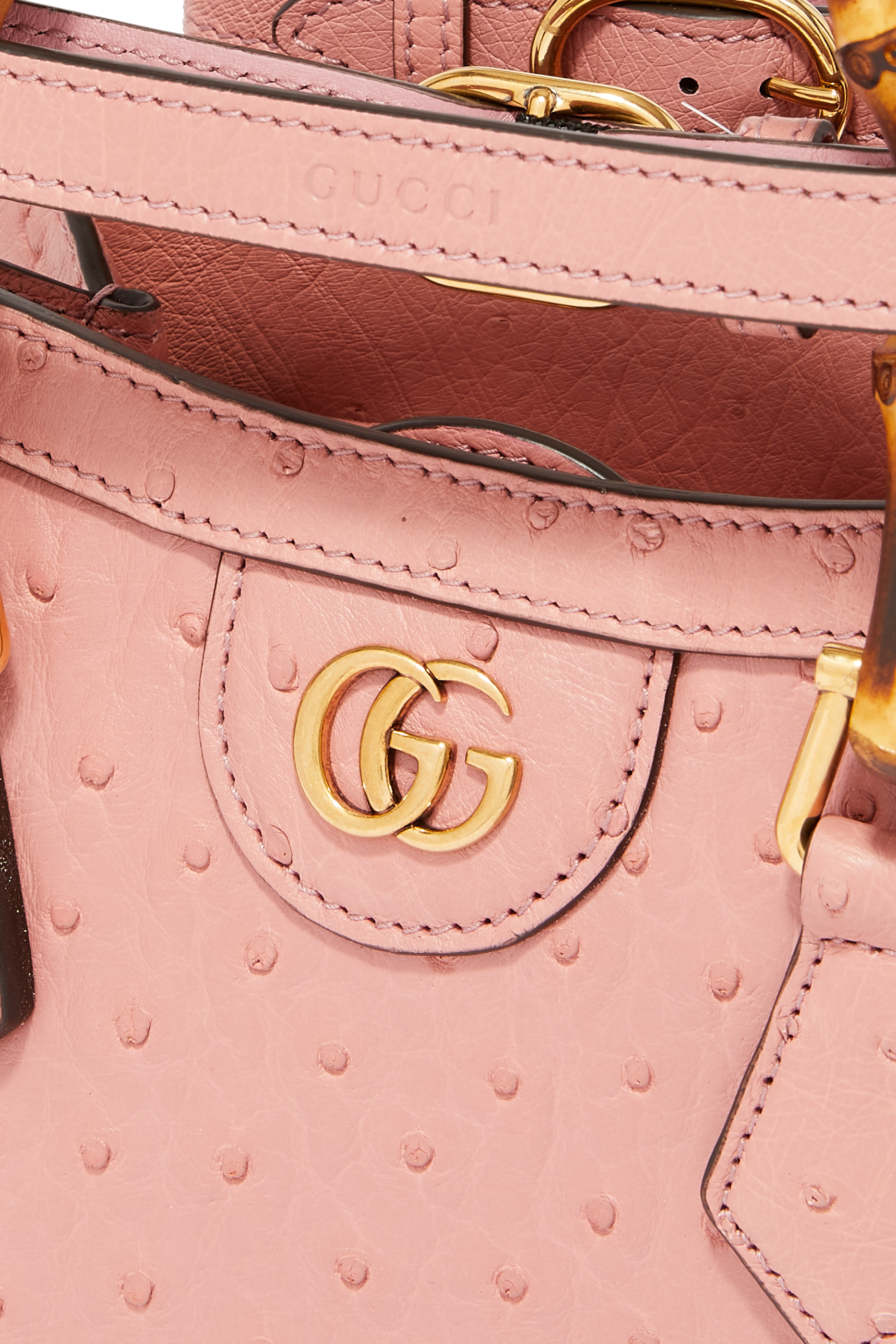 Gucci Diana Small Ostrich Tote Bag