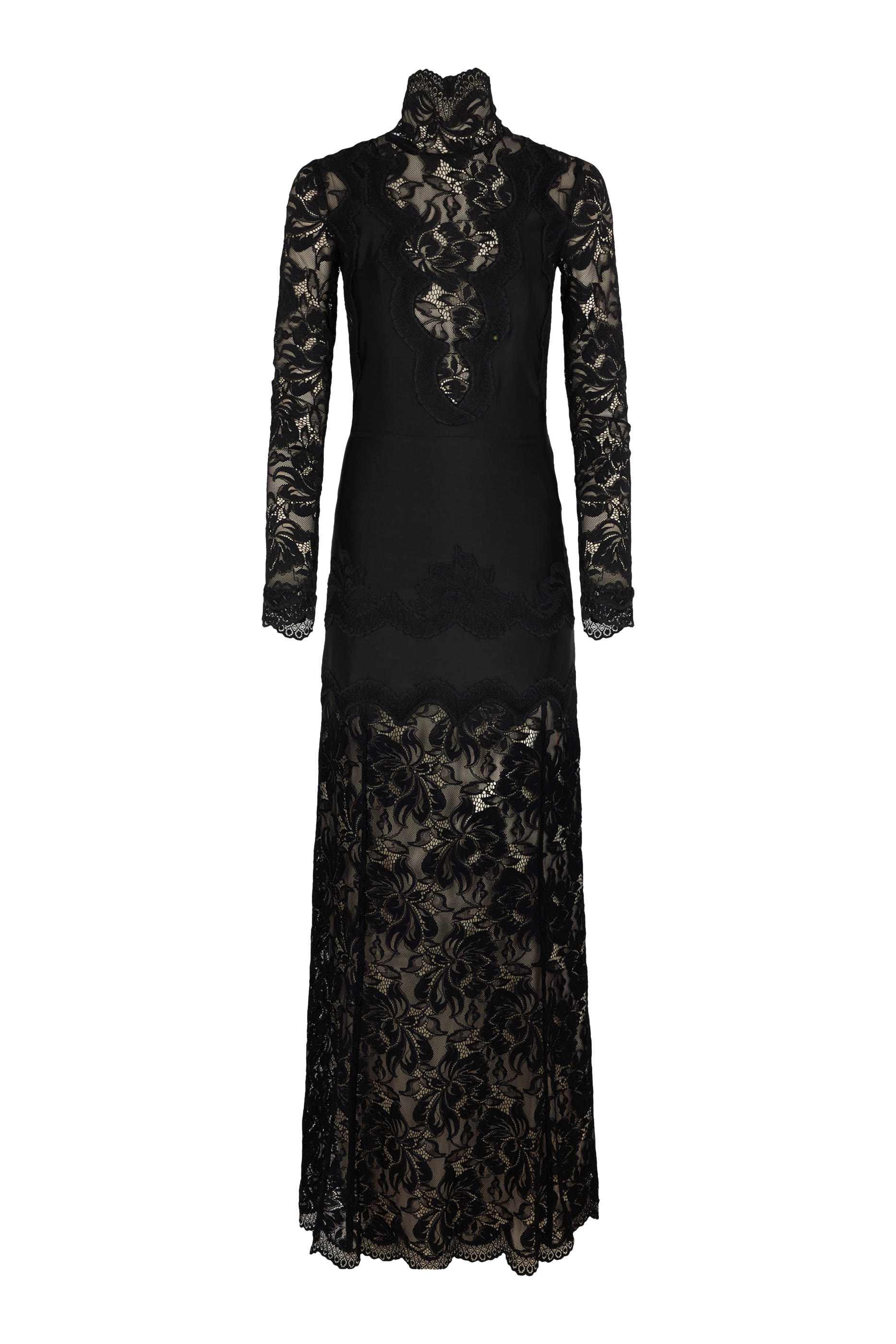 Lace-Trimmed Maxi Dress