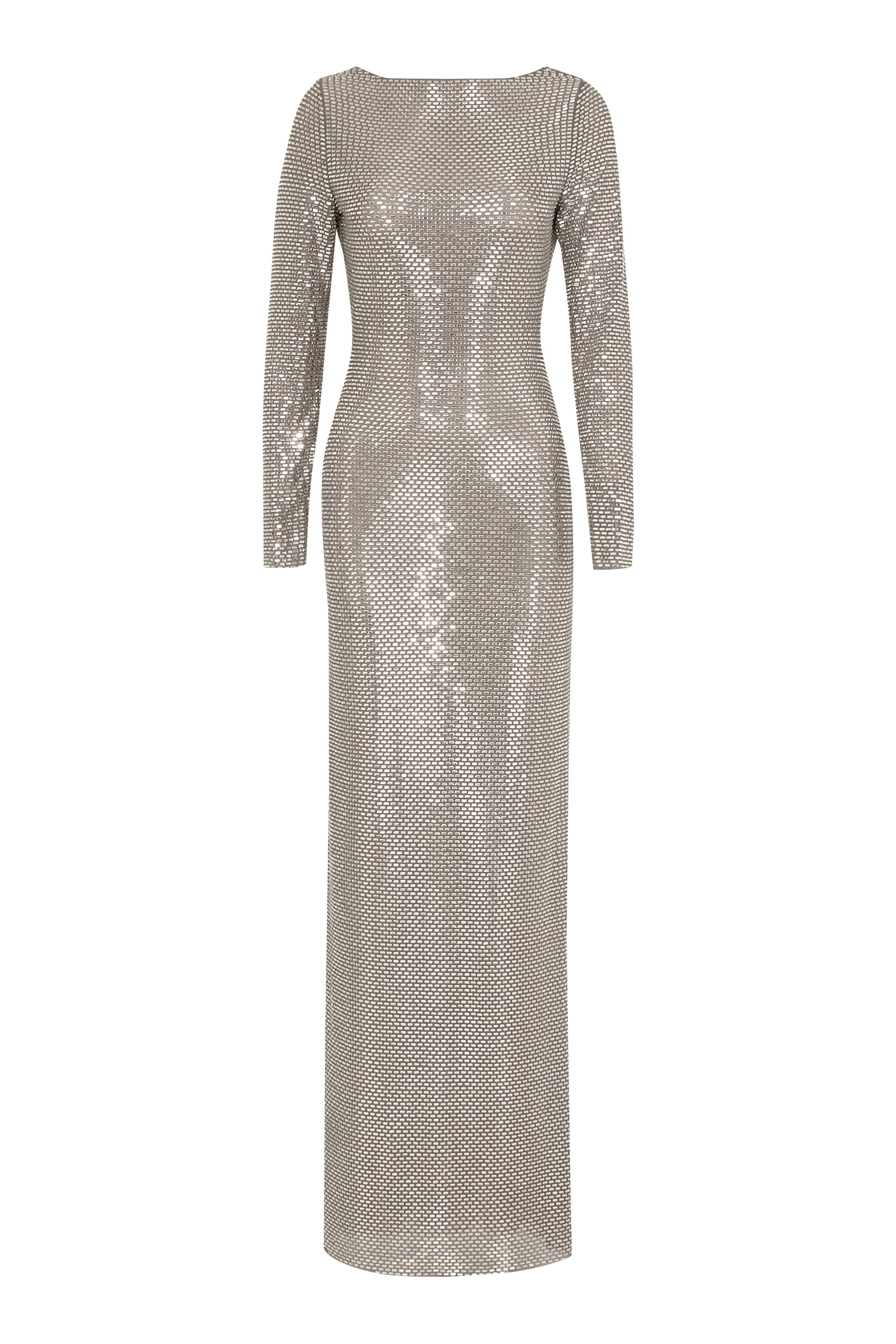 Rhinestone Long Sleeve Maxi Dress