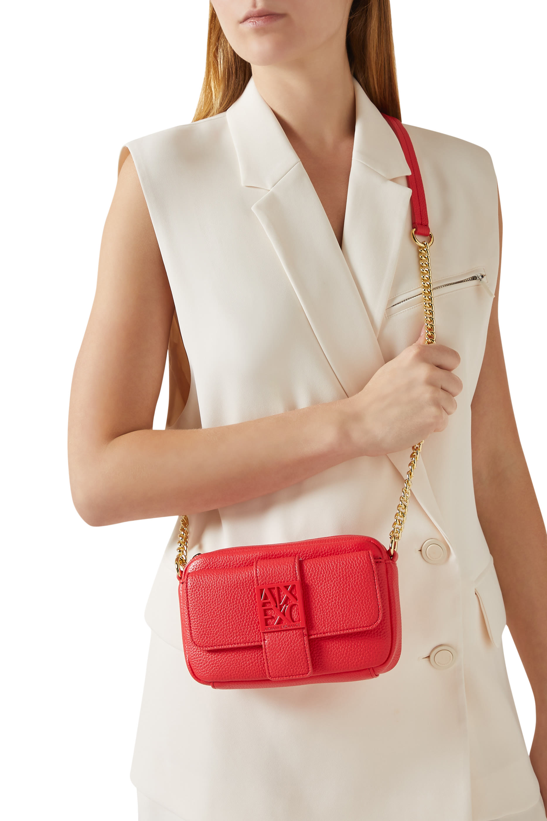 Monogram Logo and Chain Shoulder Strap Bag