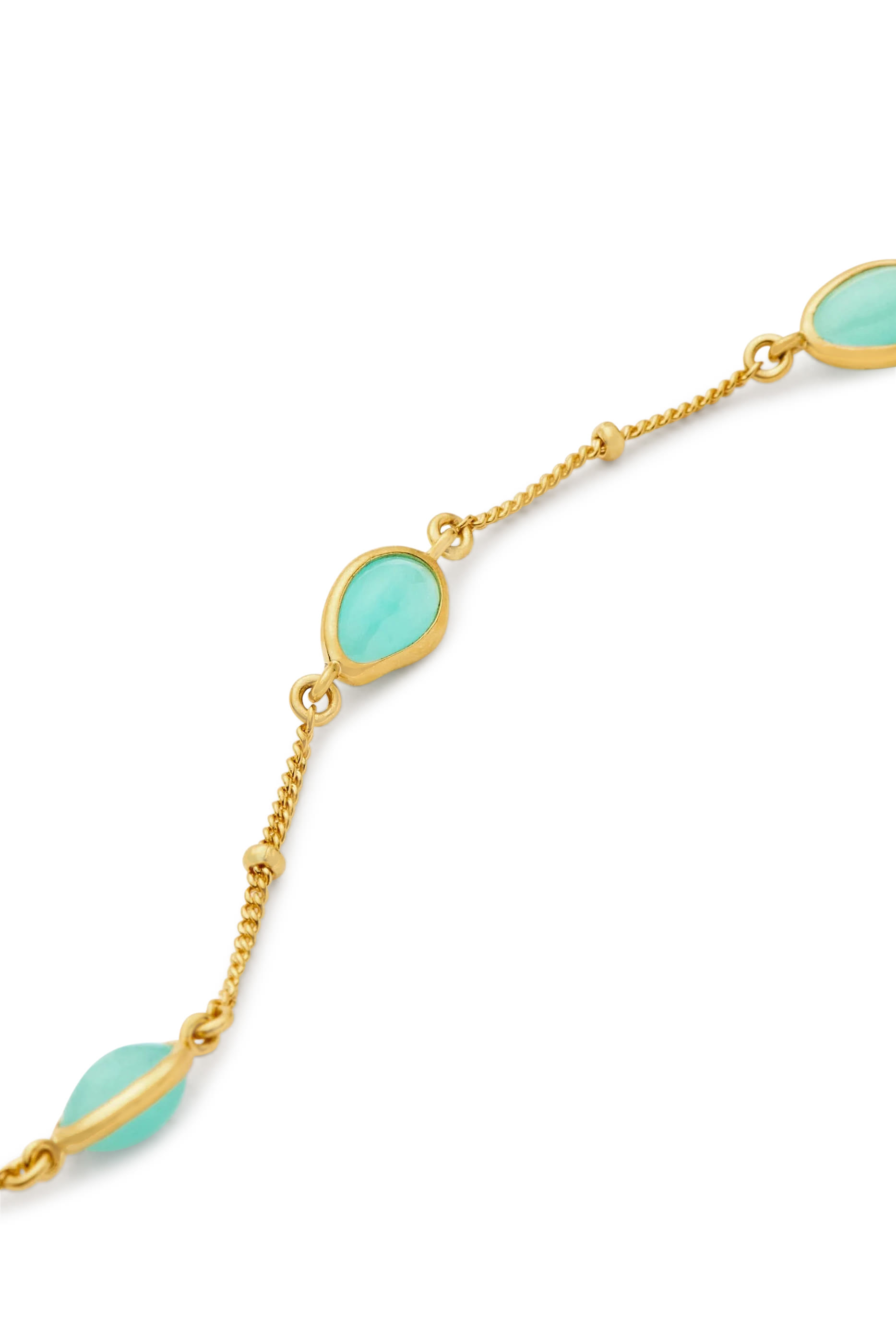 Magma Gemstone Charm Bracelet, 18k Recycled Gold Vermeil on Recycled Sterling Silver & Amazonite