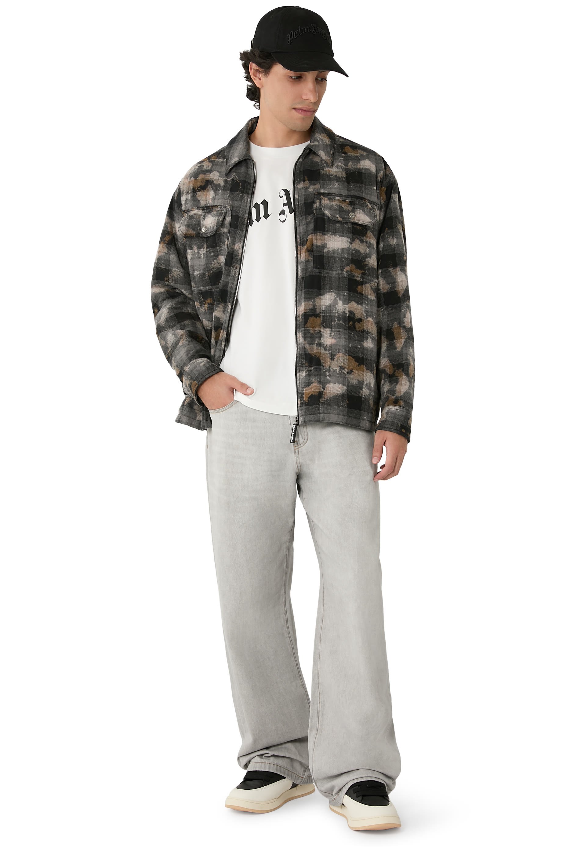 Curved Logo Check Overshirt