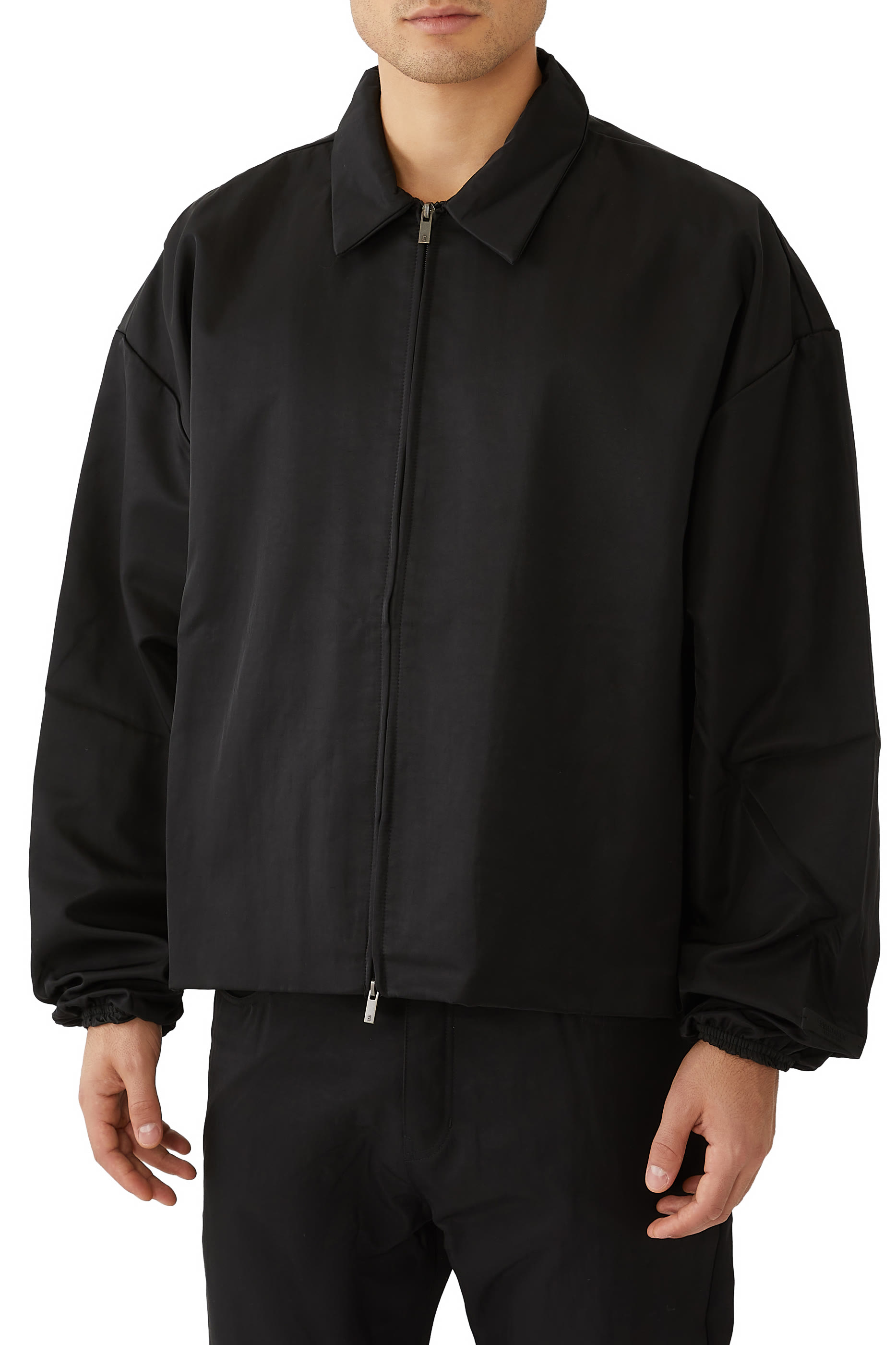 Essentials Textured Nylon Trucker Jacket