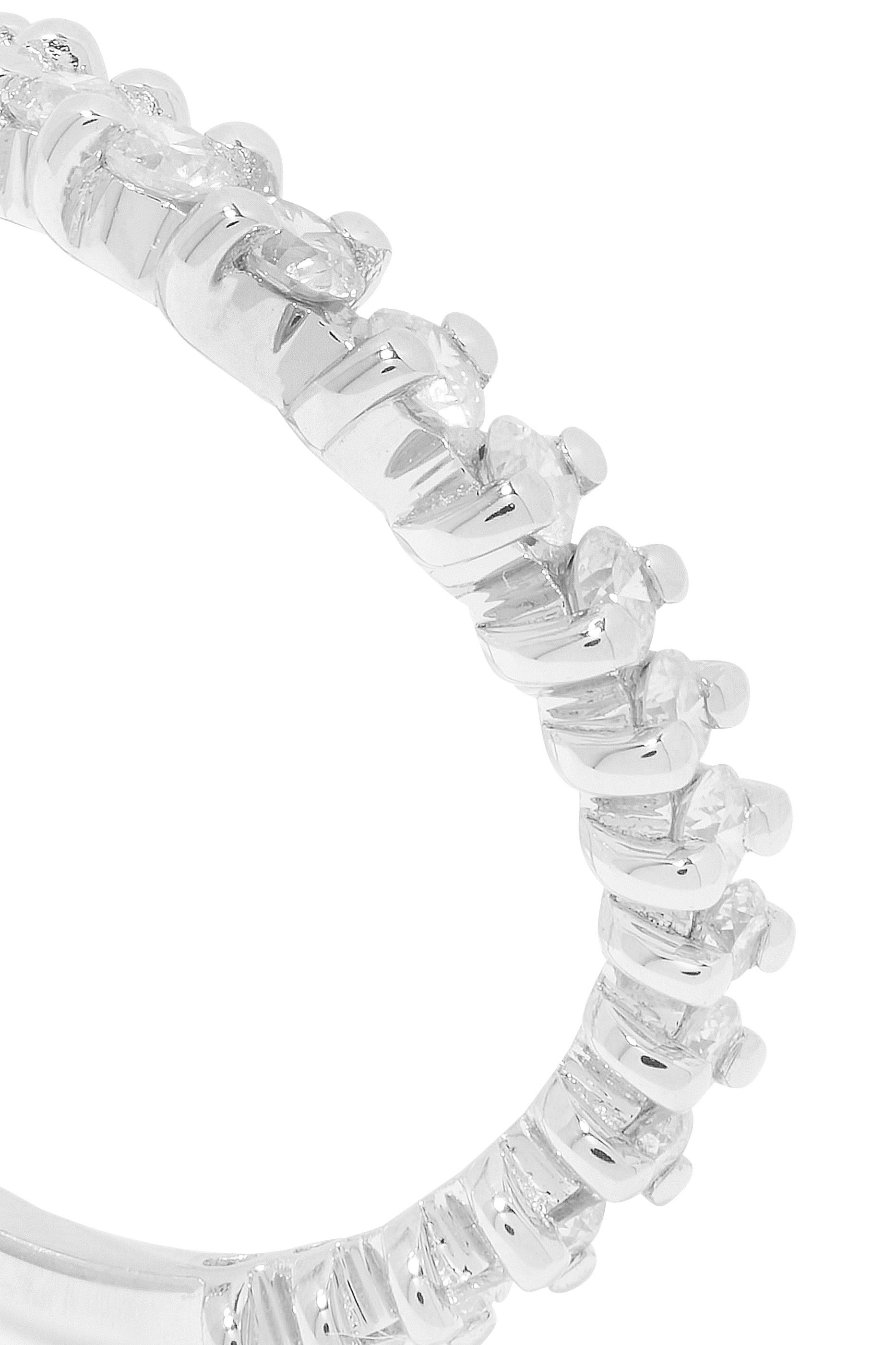 Wave Ring, 18k White Gold & Diamond