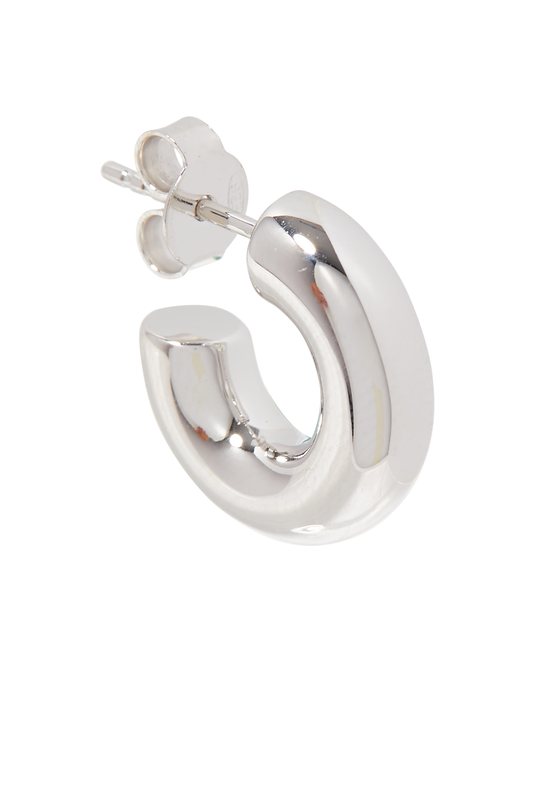 Chubby Small Hoop Earrings,  Rhodium Plated on Recycled Sterling Silver