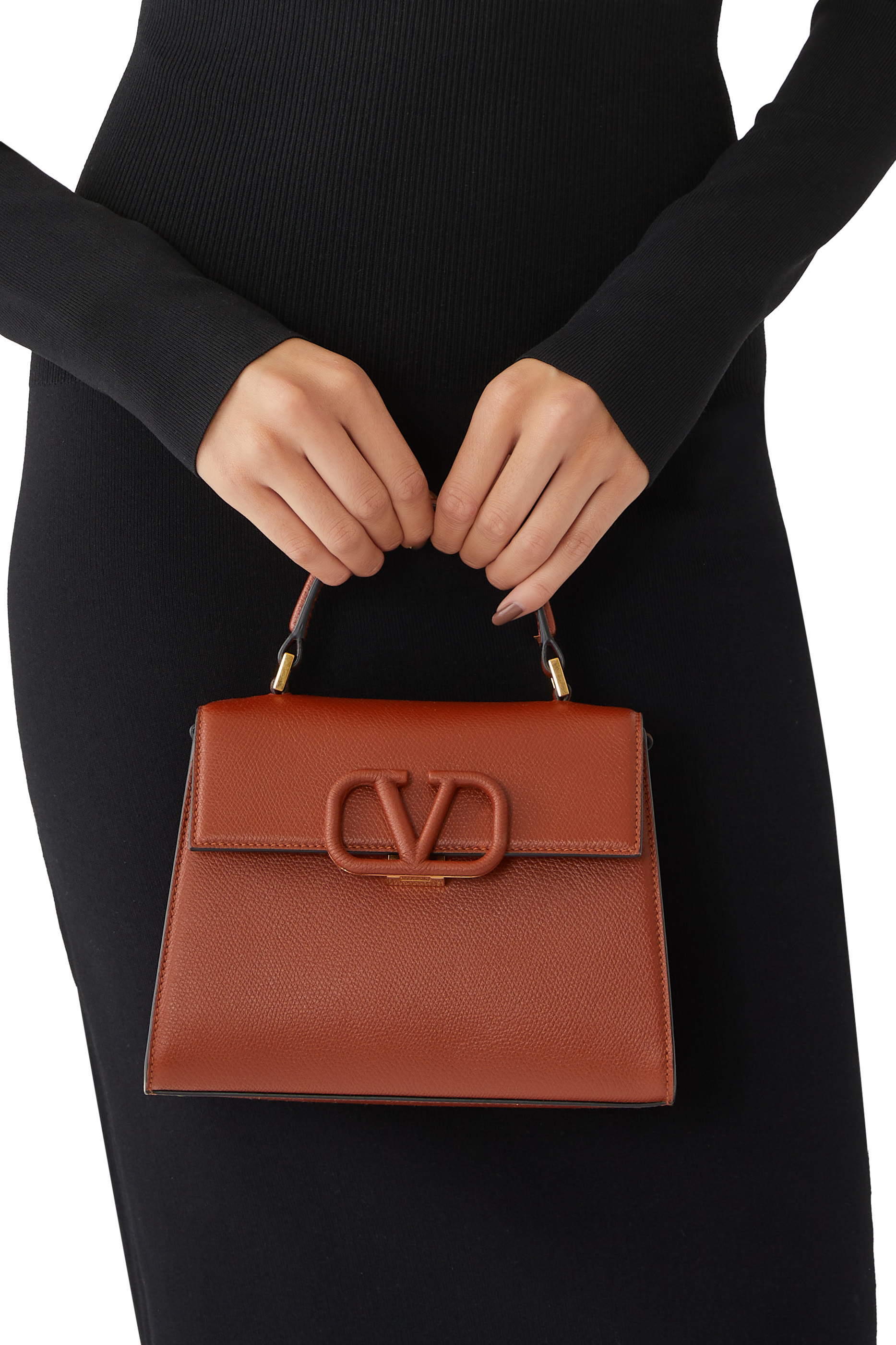 VSling Grainy Calfskin Handbag