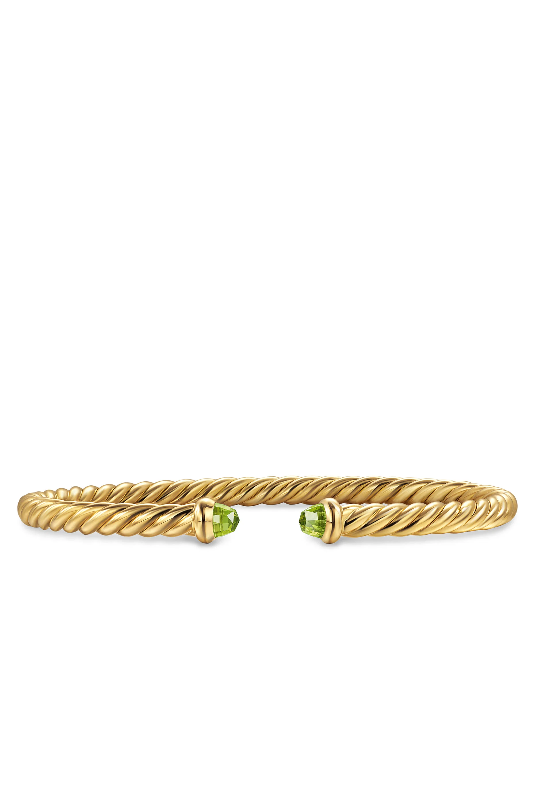 Cablespira® Flex Bracelet, 18k Yellow Gold & Peridot