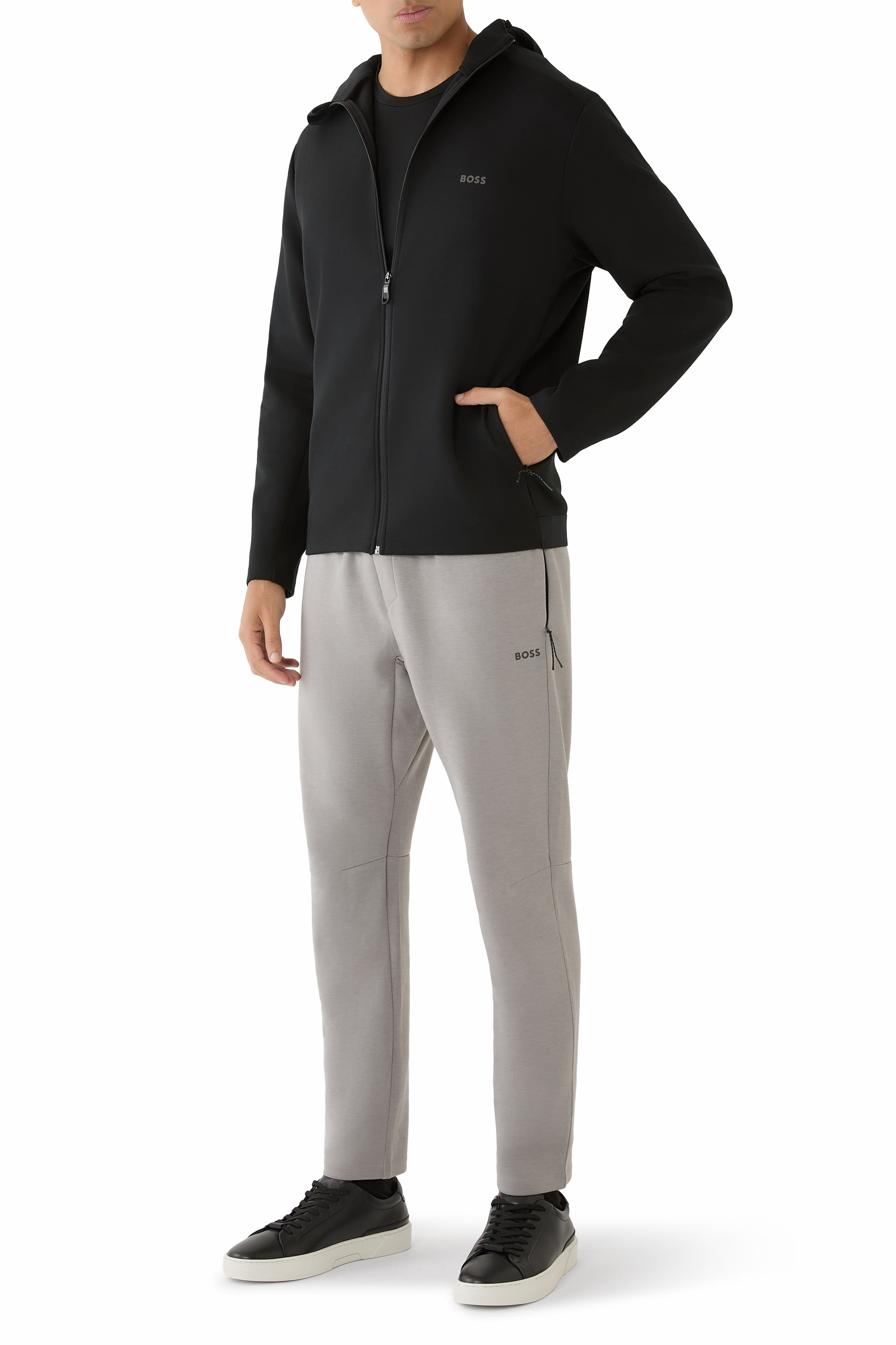 Knitted Jacket with Contrast Sleeves