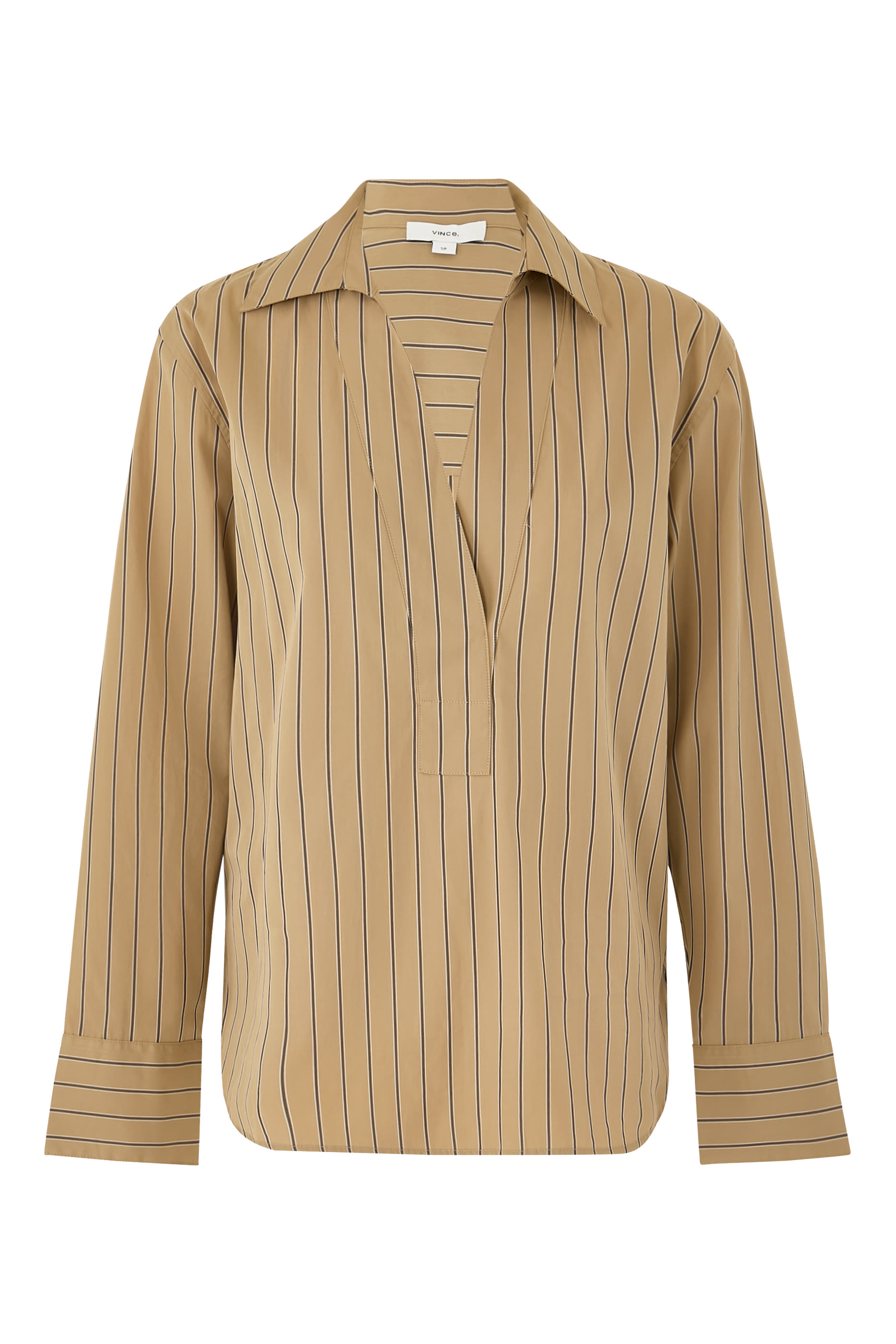 Striped Cotton Relaxed Popover Shirt