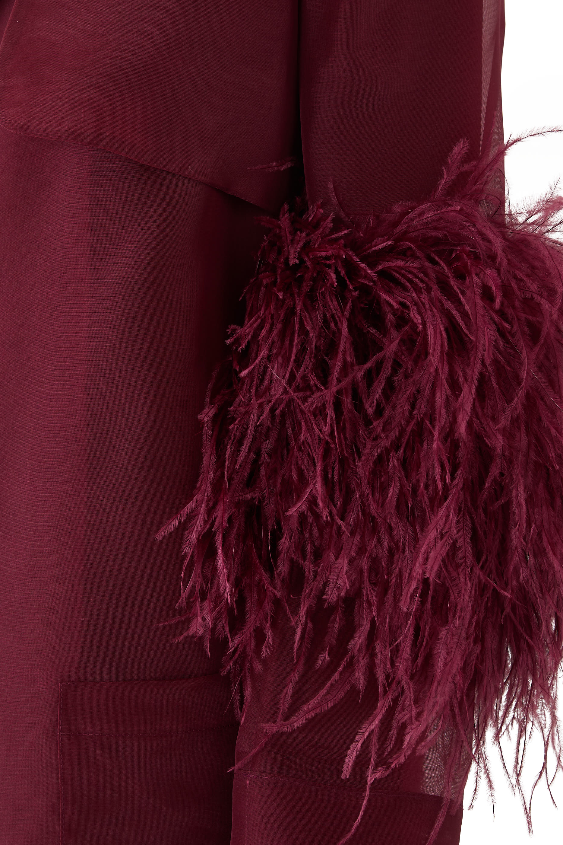 Organza Sheer Duster With Feathers 