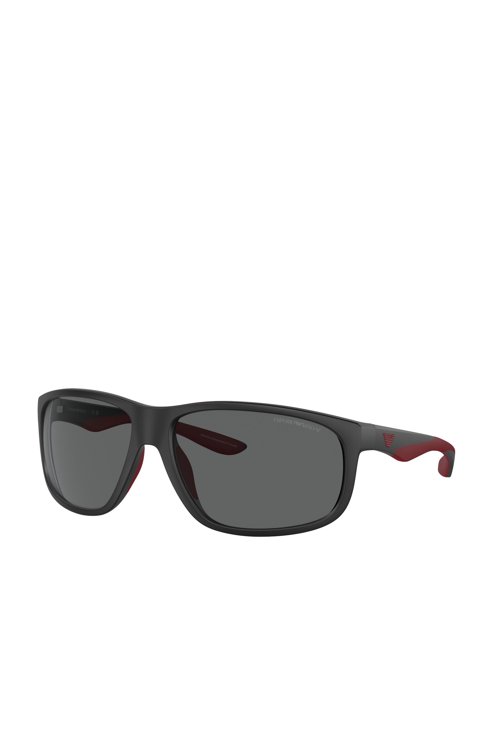 Men's D-Frame Sunglasses in Black with Dark Grey Lenses