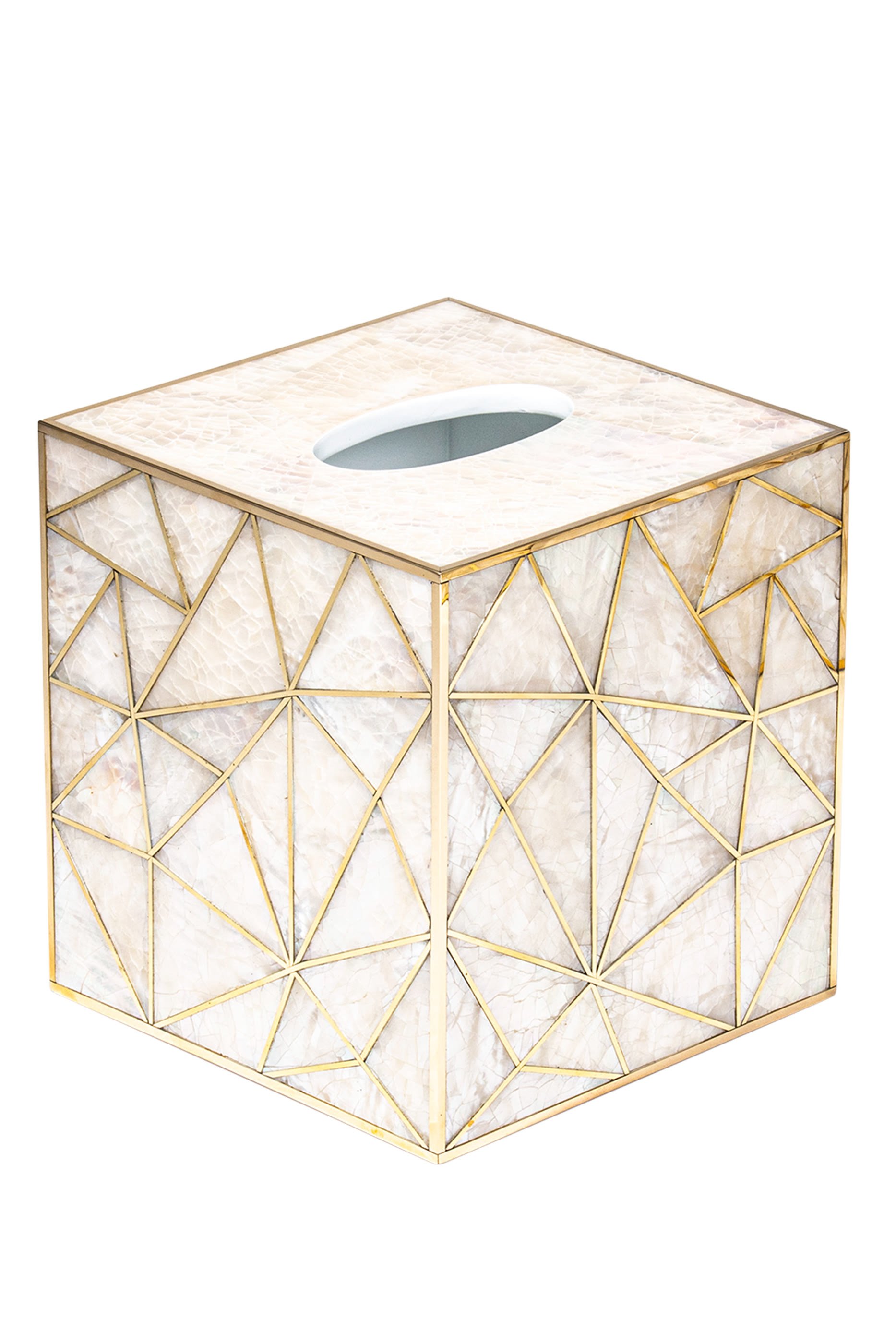 Crackled Mop Shell Tissue Box