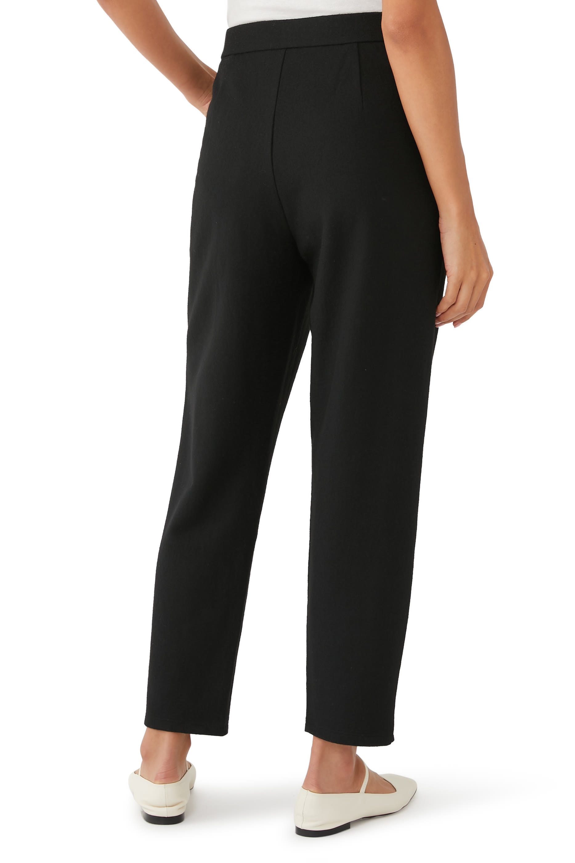 Boiled Wool Jersey Carrot Pants