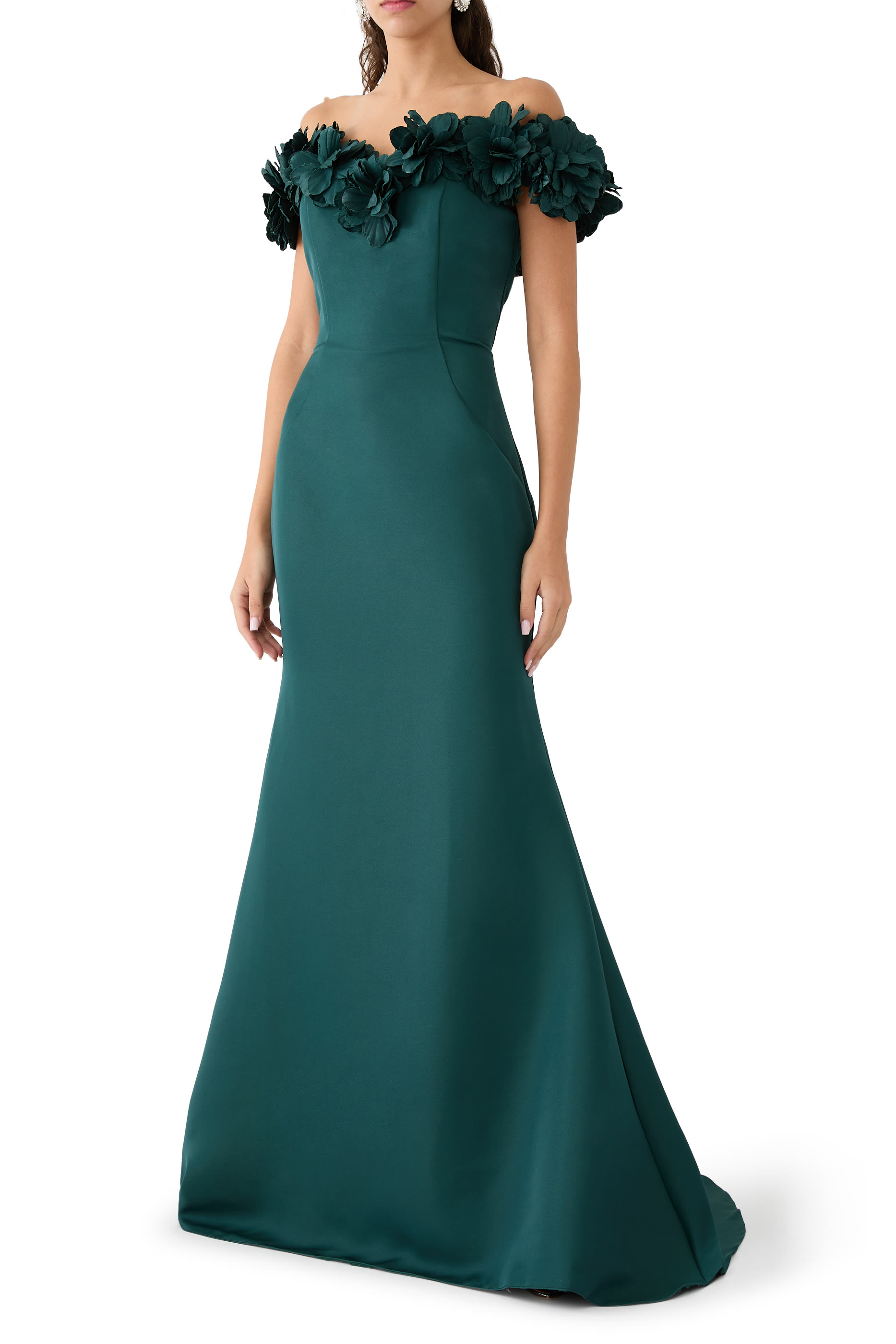 Off-Shoulder Embellished Mermaid Dress