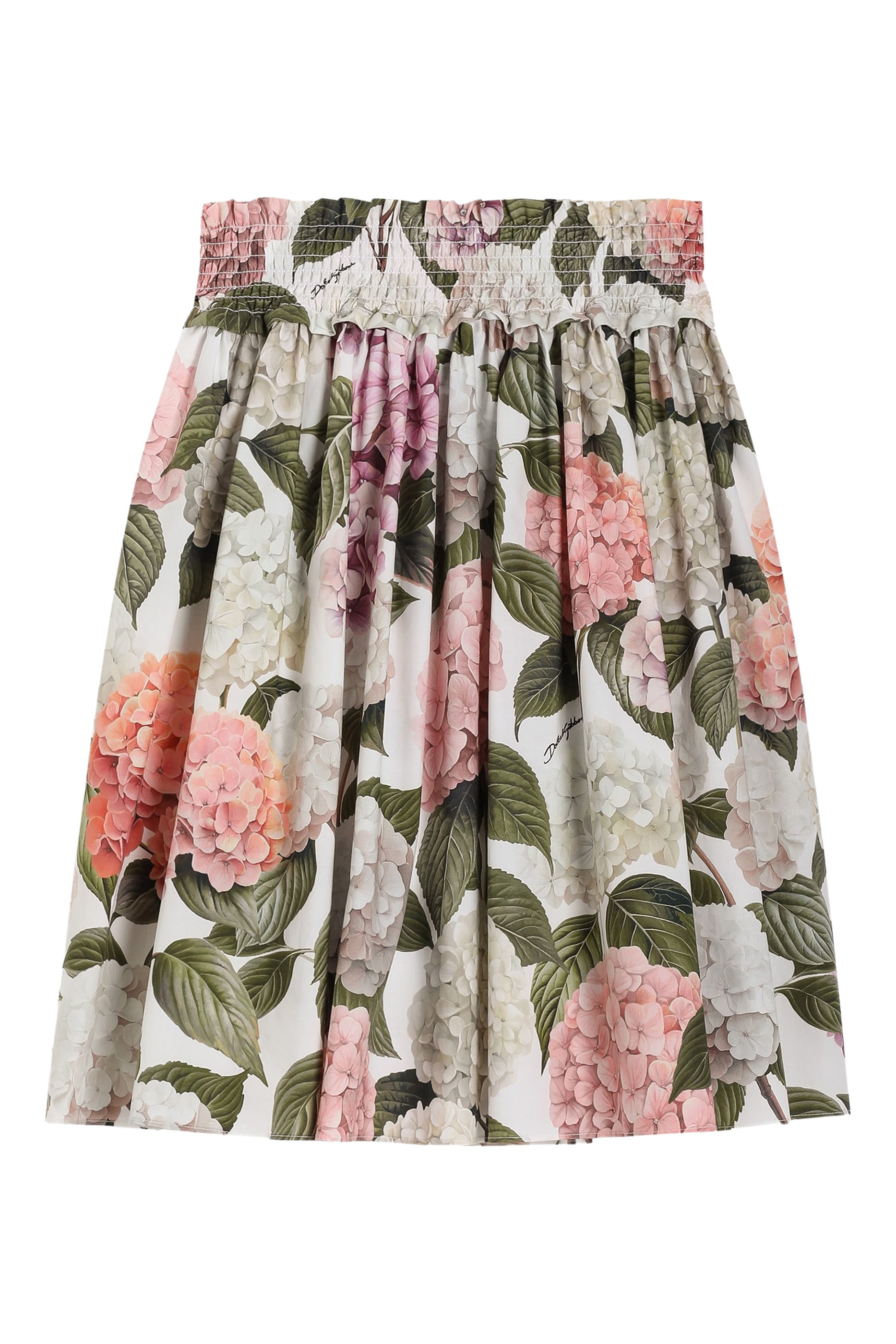 Kids Hydrangea-Print Poplin Skirt
