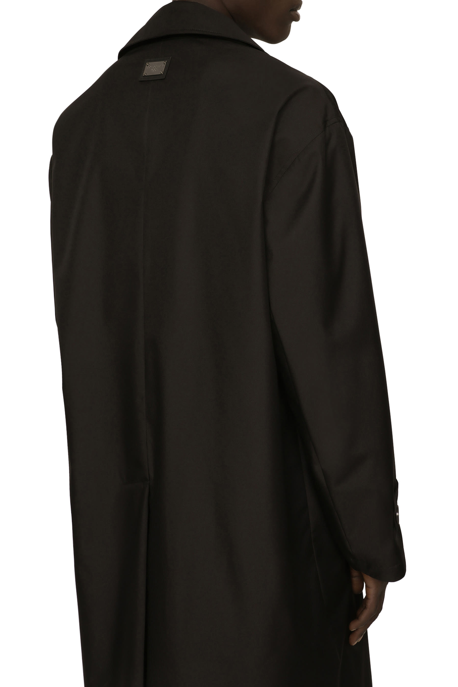 Logo Tag Nylon Trench Coat