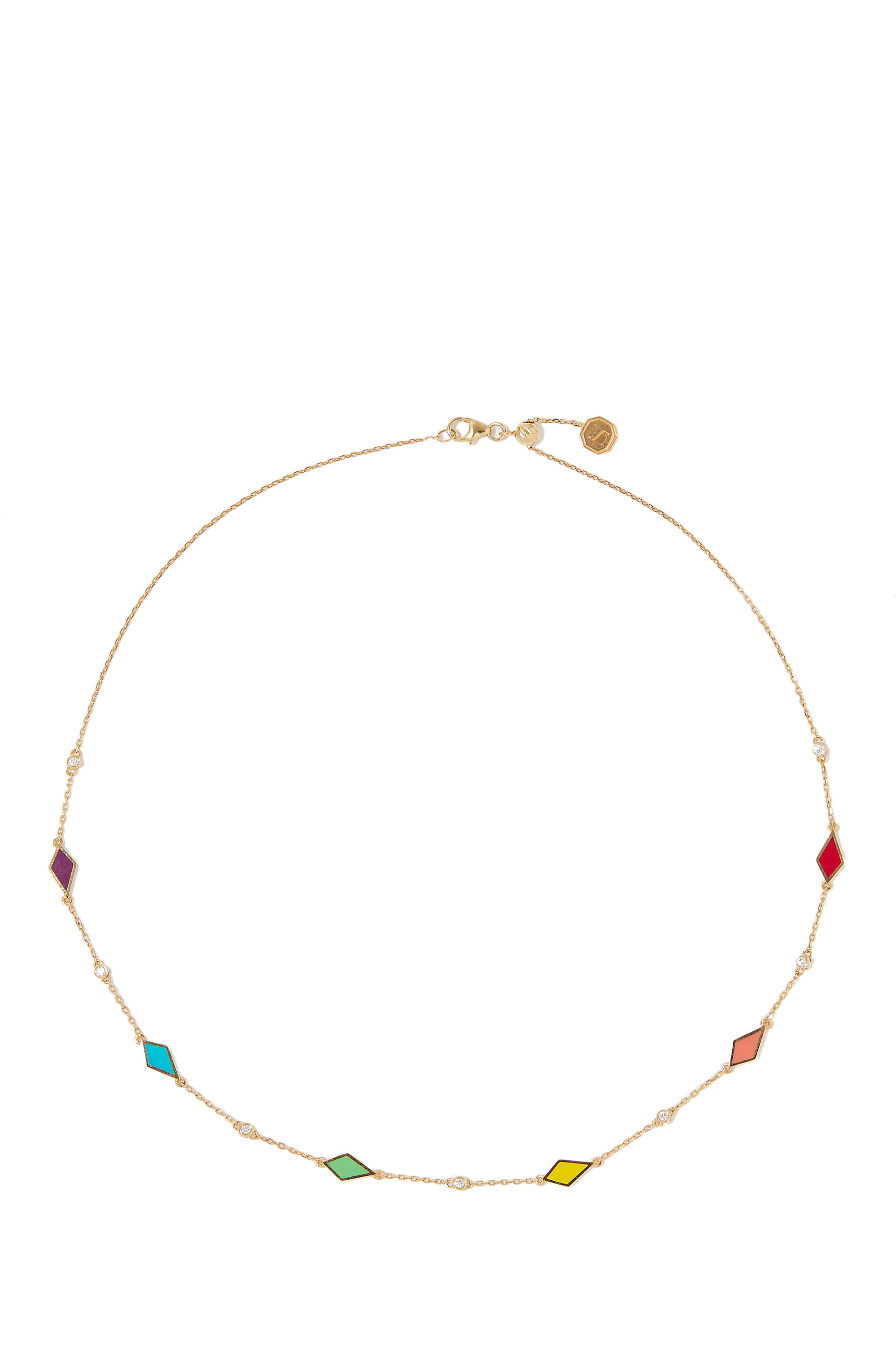 Mosaic Choker Necklace, 18k Yellow Gold & Diamonds