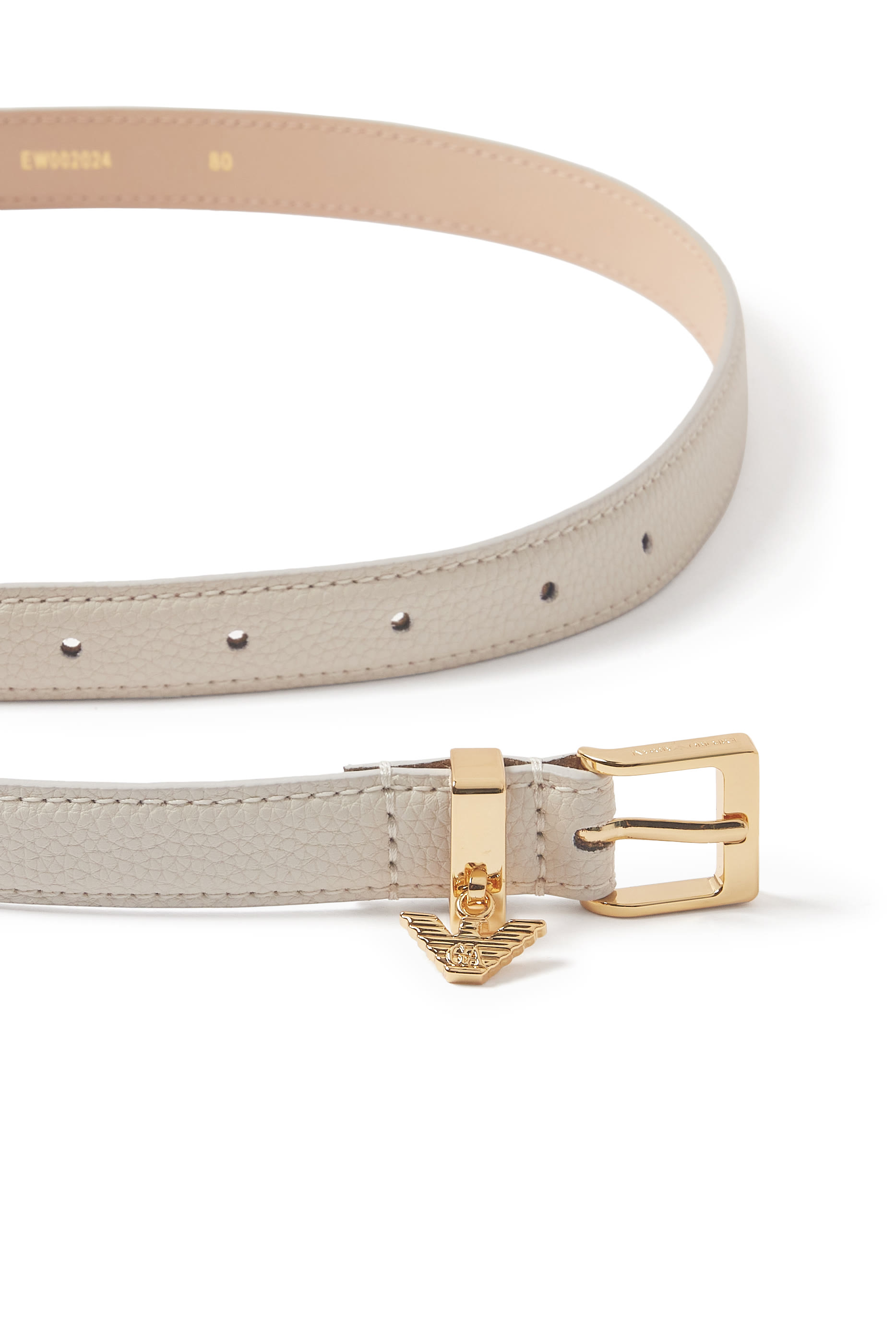 Eagle Logo Belt in Deer-Print Leather