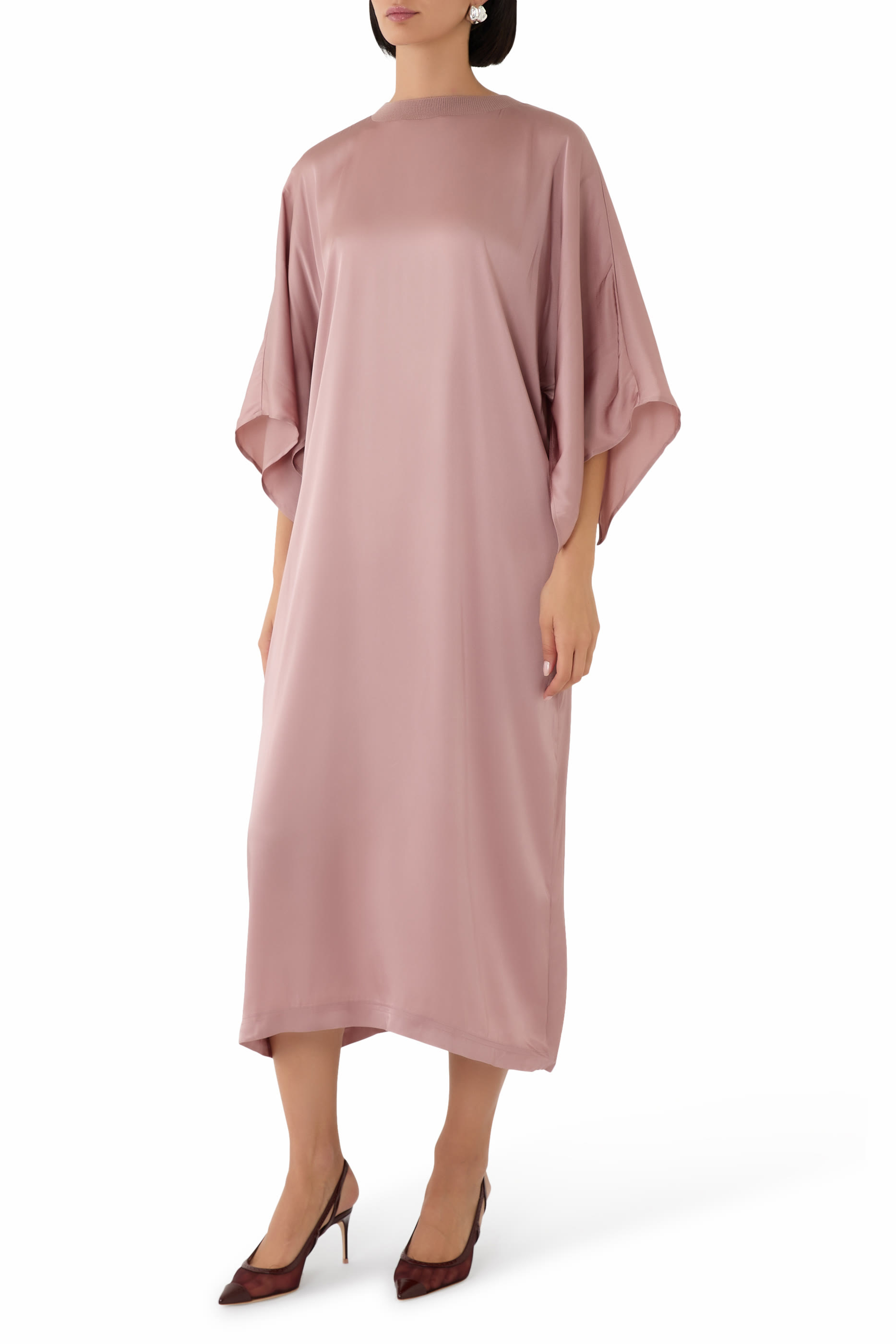 Satin Silk Midi Dress