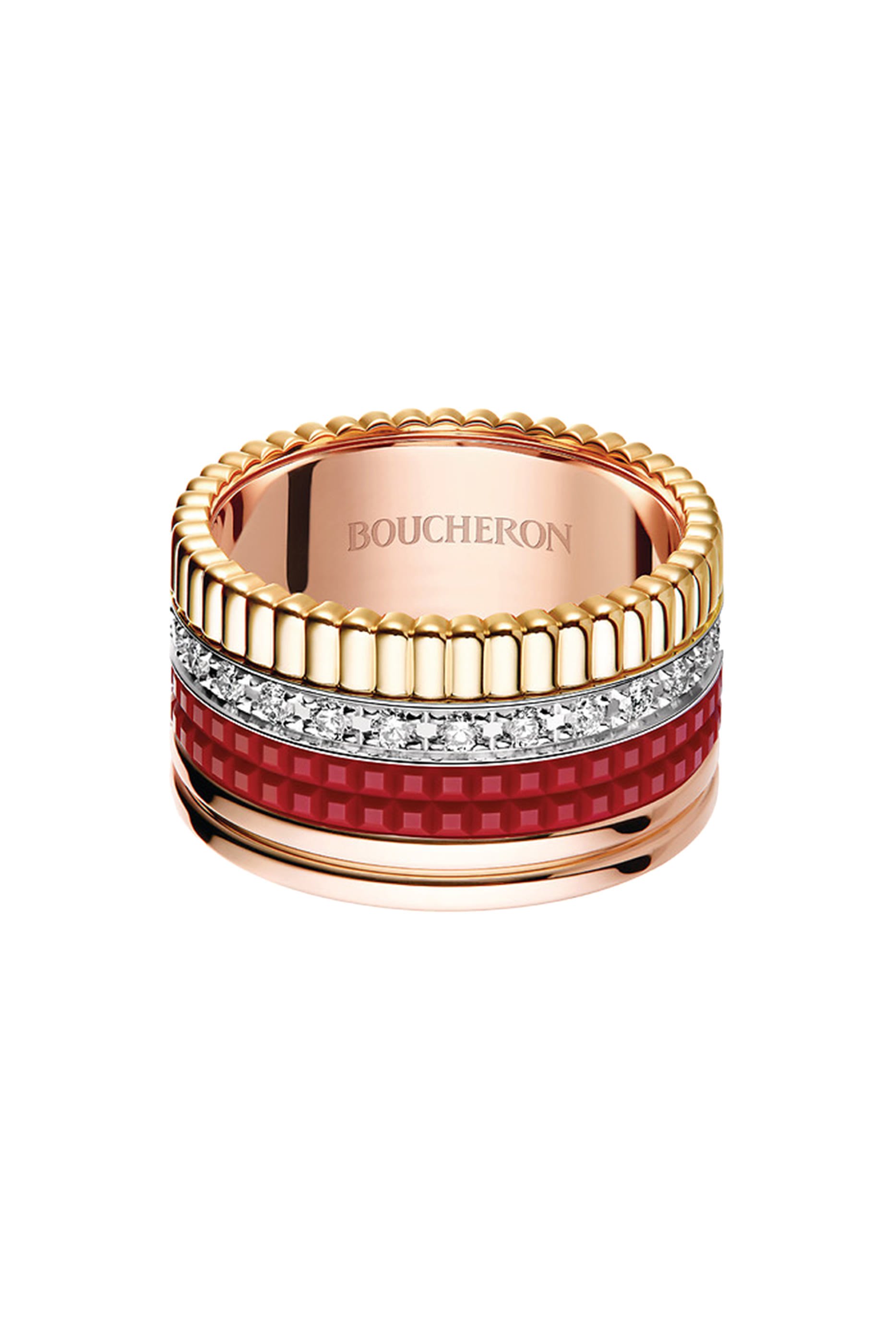 Quatre Red Edition Ring, 18k Mix Gold