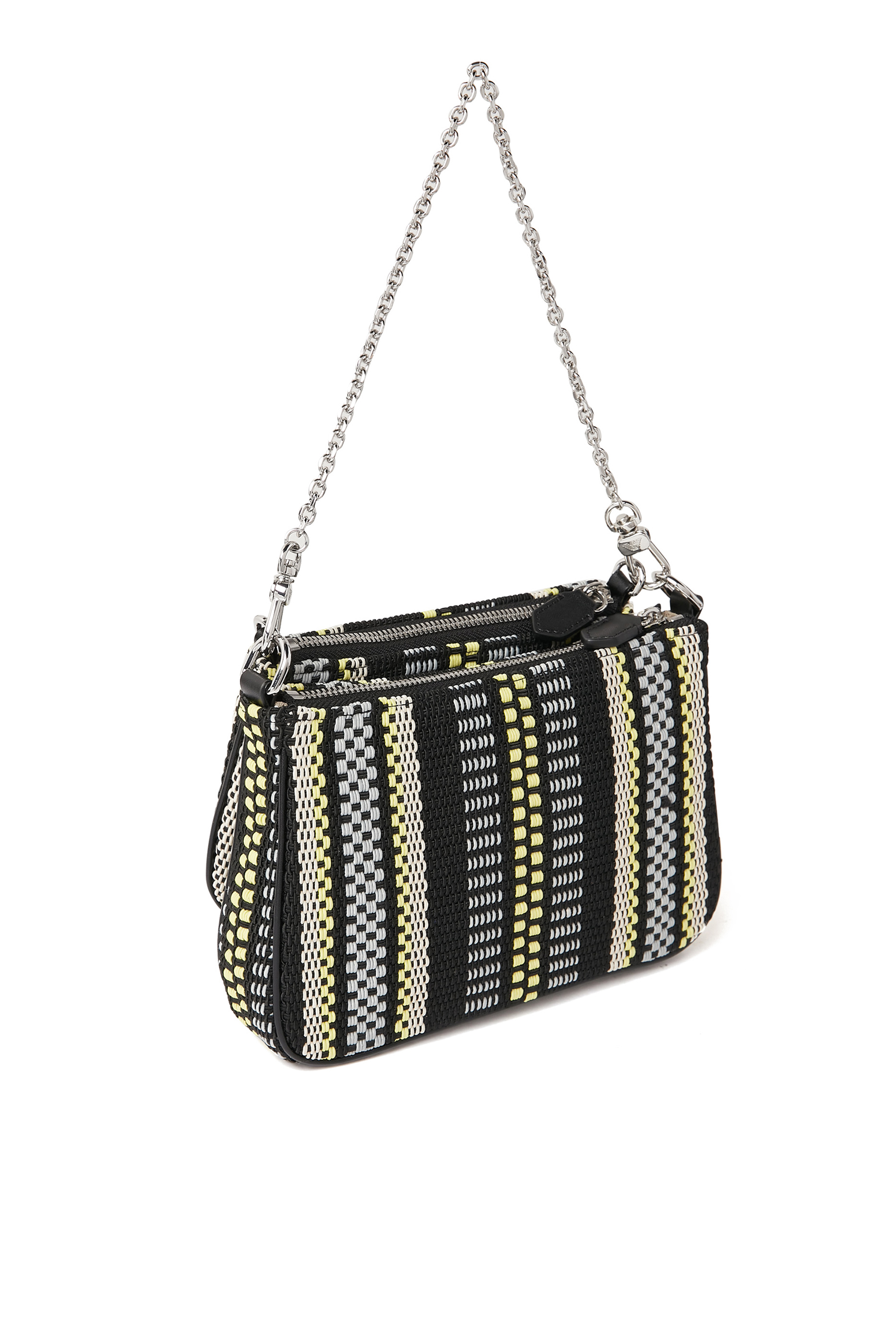 Basketweave Double Mini Shoulder Bag