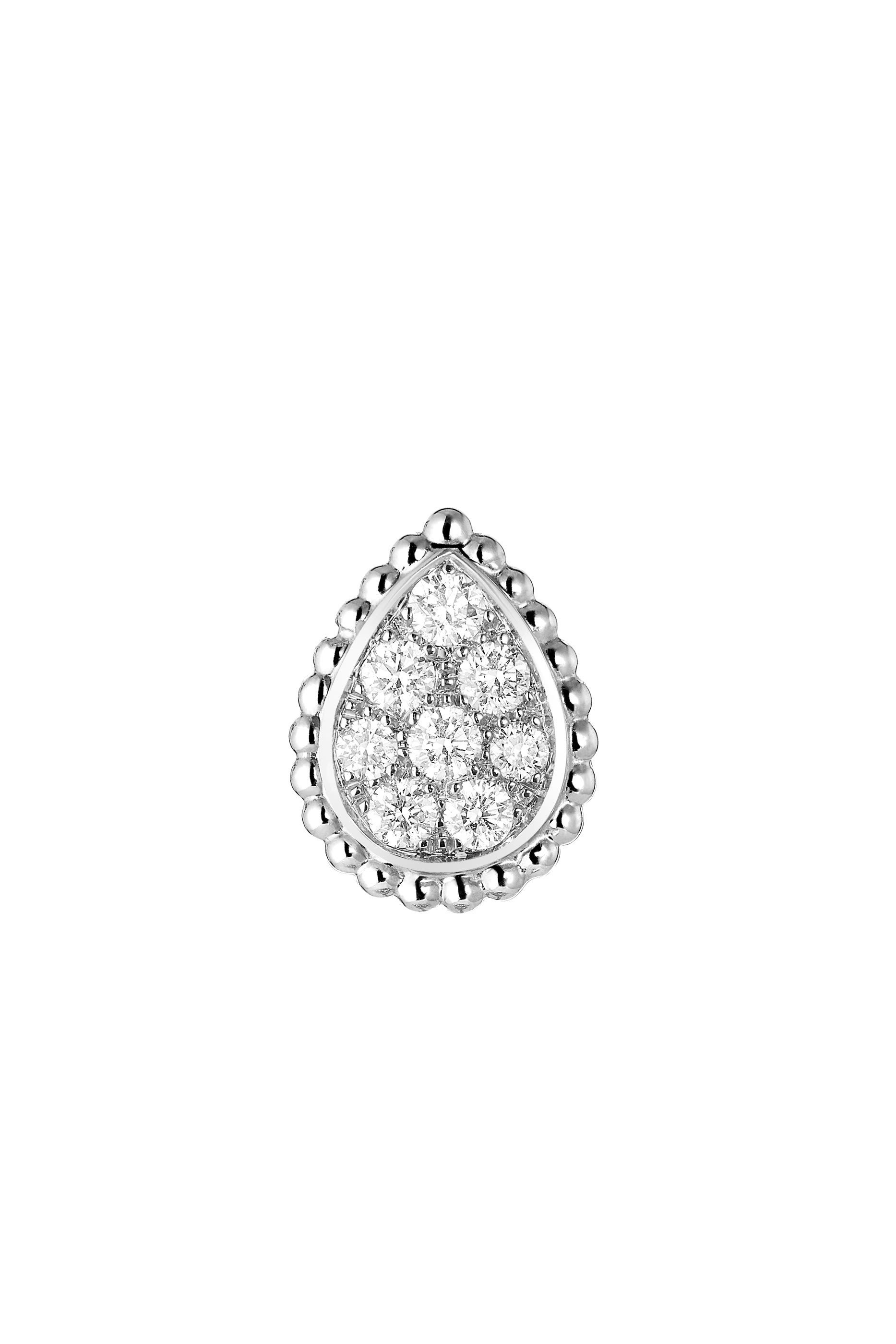 Serpent Boh&egrave;me Single Stud Earring, 18k White Gold & Diamonds