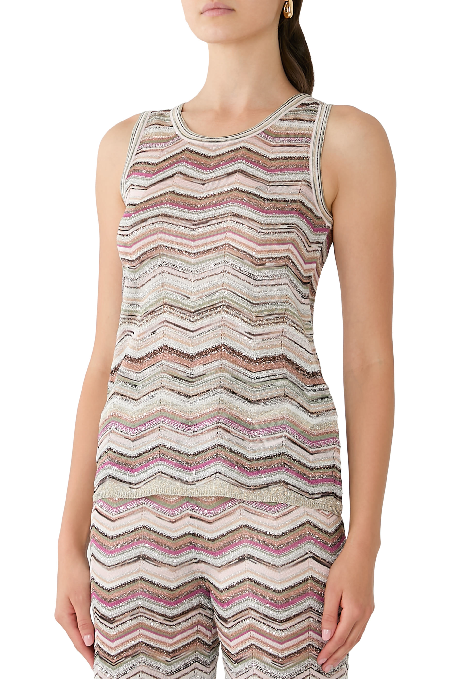 Chevron Sequined Top