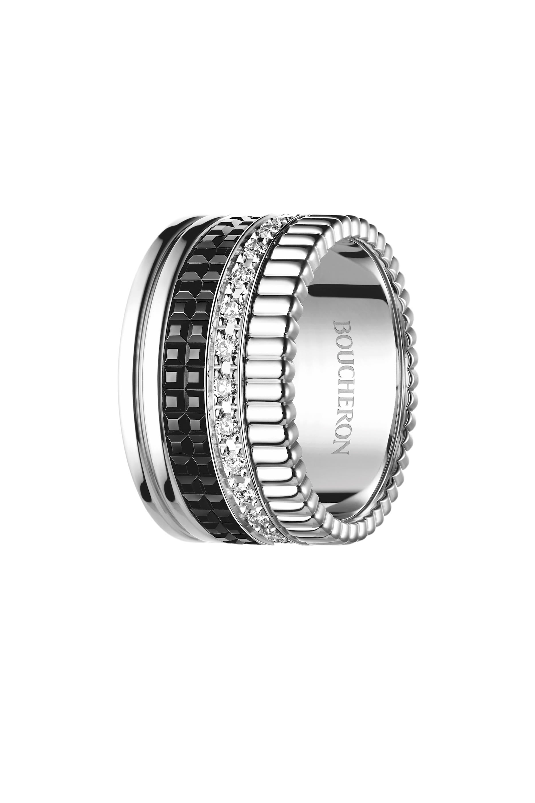Quatre Large Ring, 18k White Gold & Diamonds