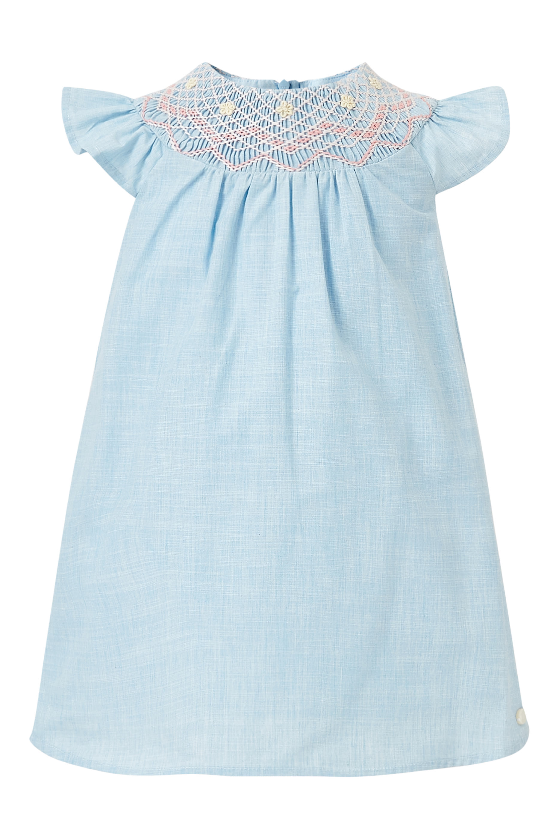 Kids Sleeveless Dress with Frilled Neck and Net