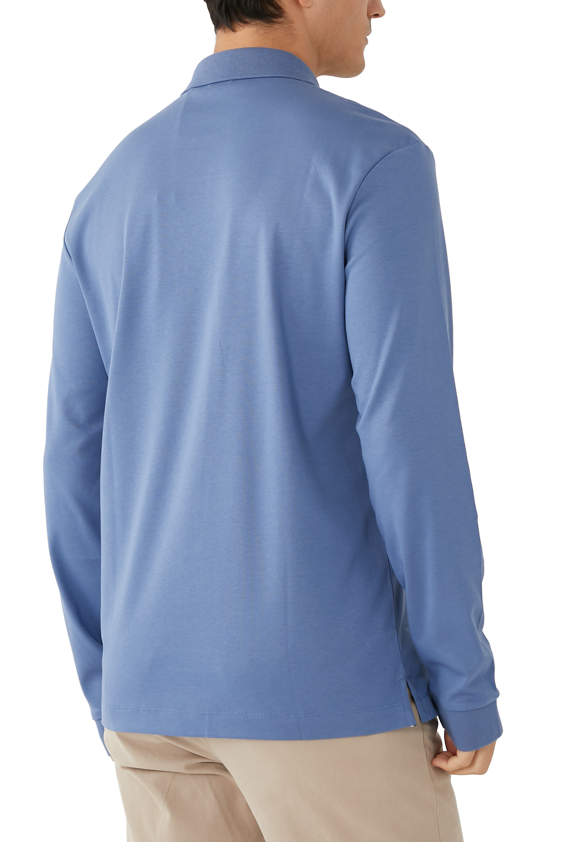 Embroidered Logo Long Sleeve Polo Shirt