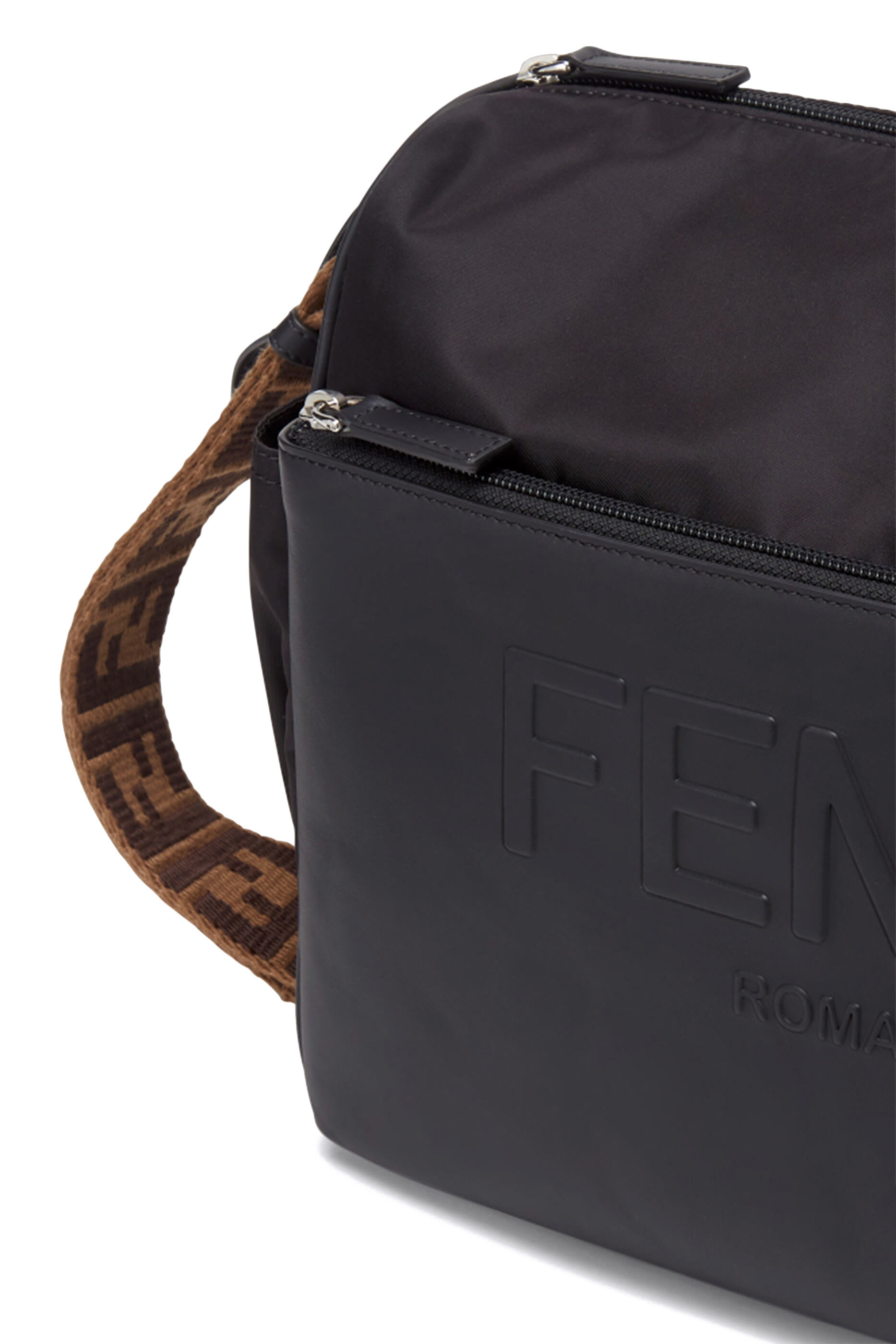 Leather And Nylon Diaper Bag