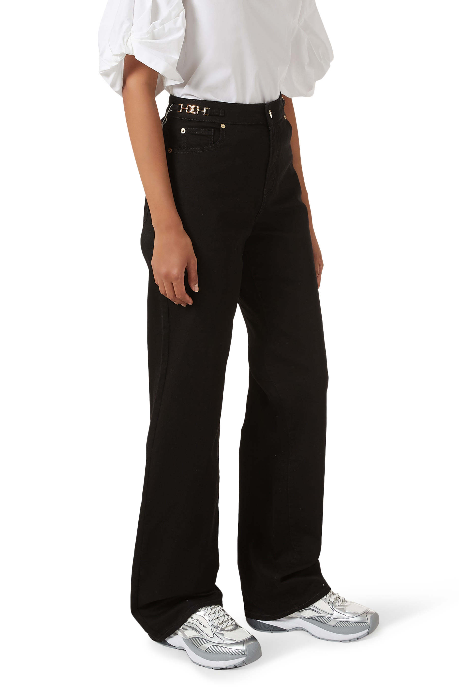 Signature Logo Mesh Sneakers with Laminated Details