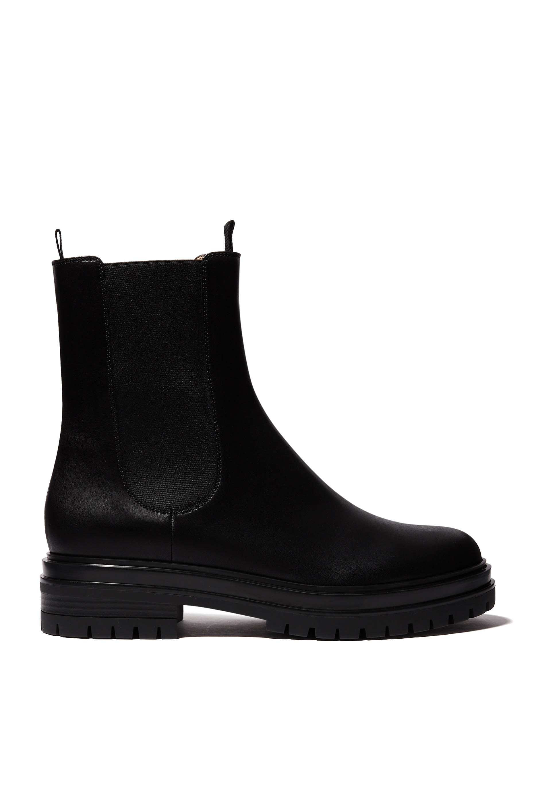 Chunky Chelsea Leather Boots