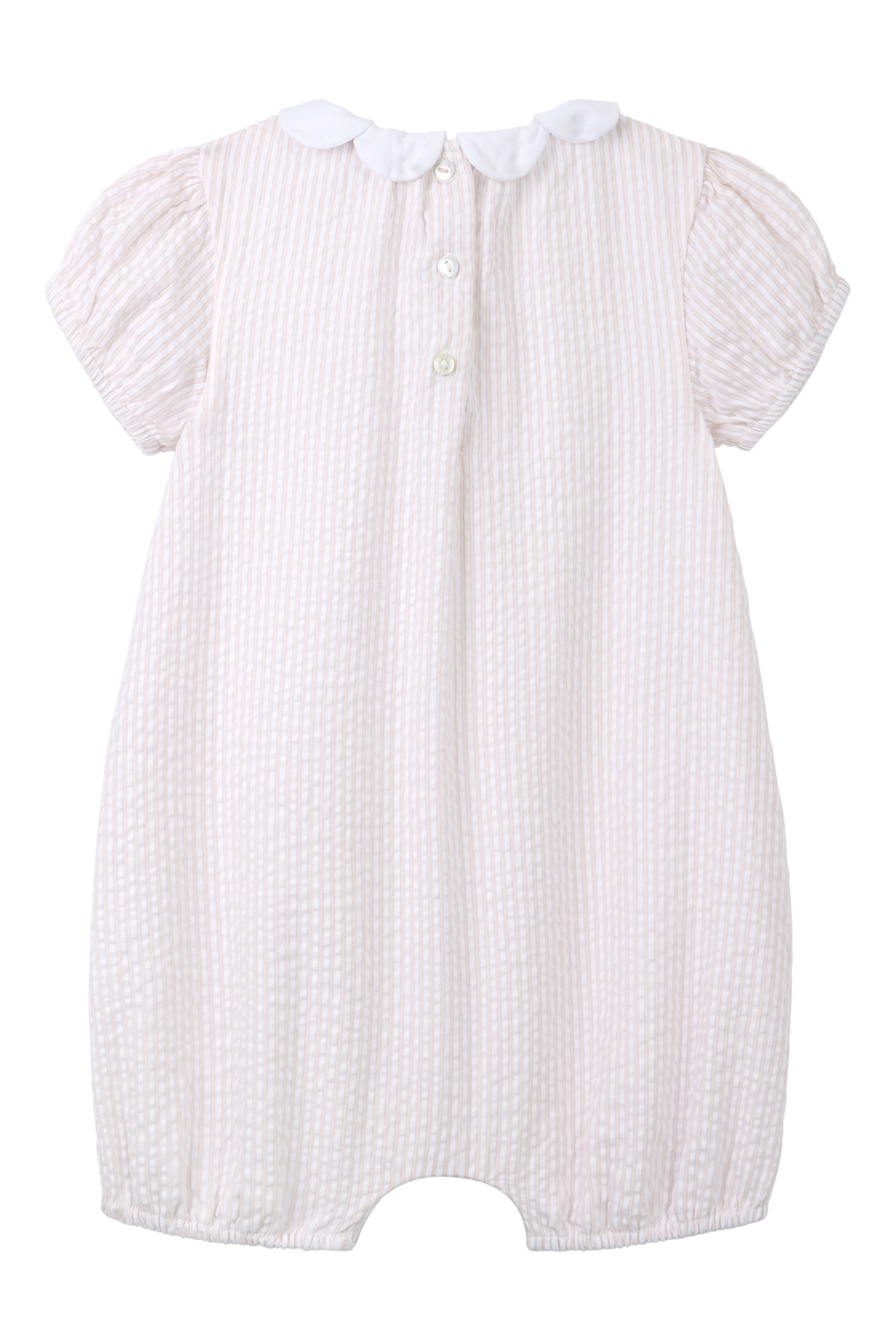 Kids Striped Seersucker Petal Collar Shorties