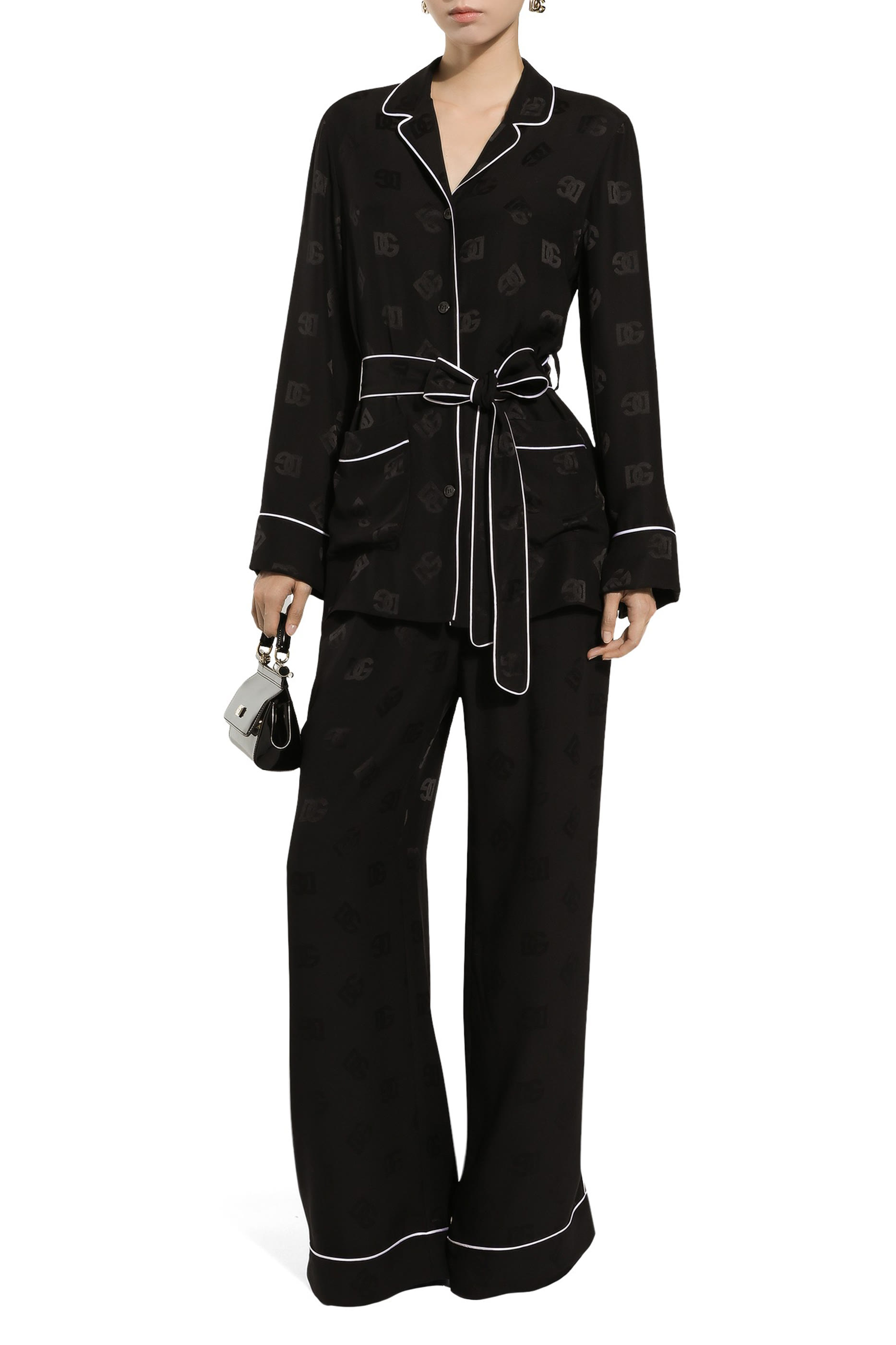 Silk Satin Jacquard Pajama Shirt