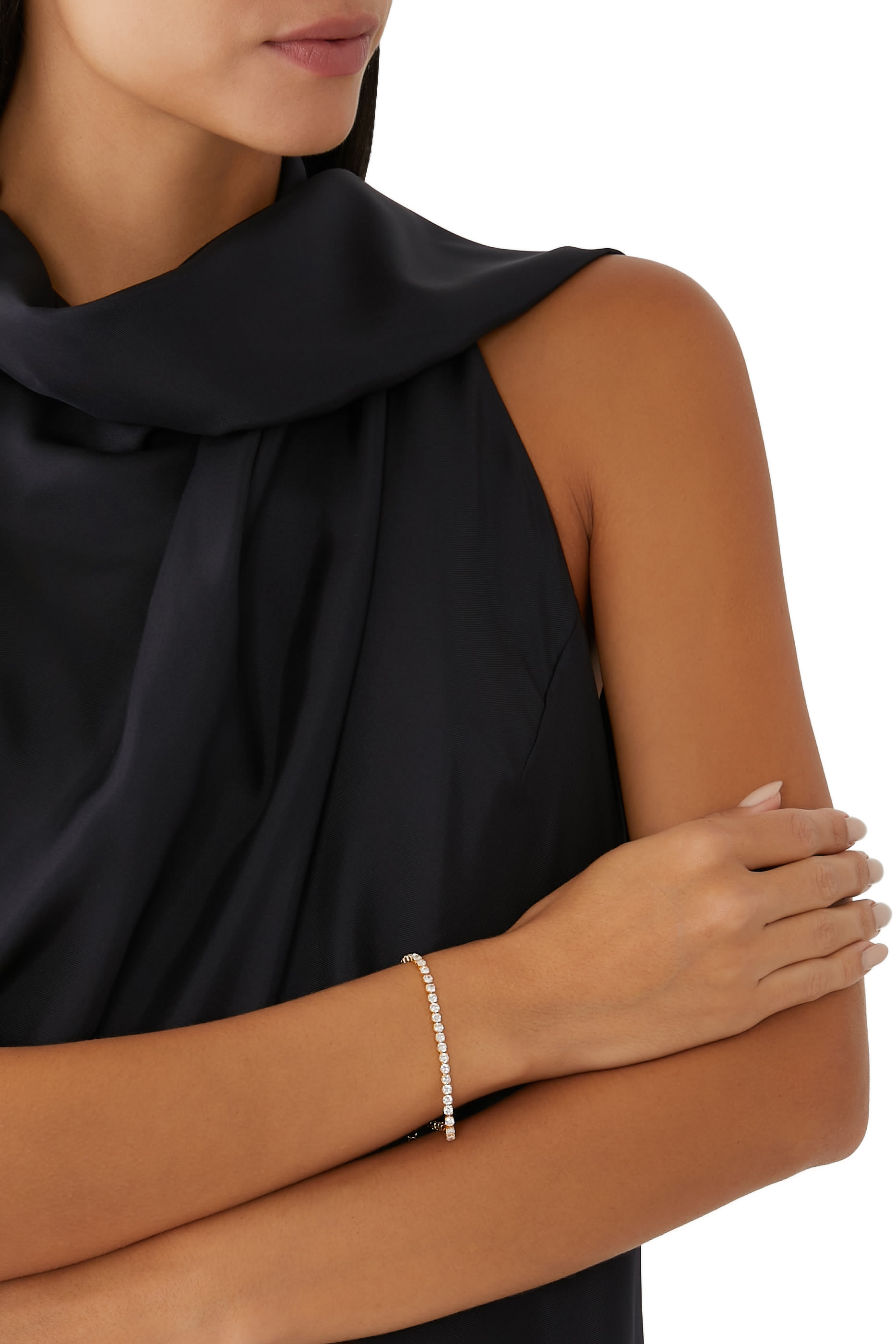 Mini Zara Tennis Bracelet,  18k Gold Plated Raw Brass