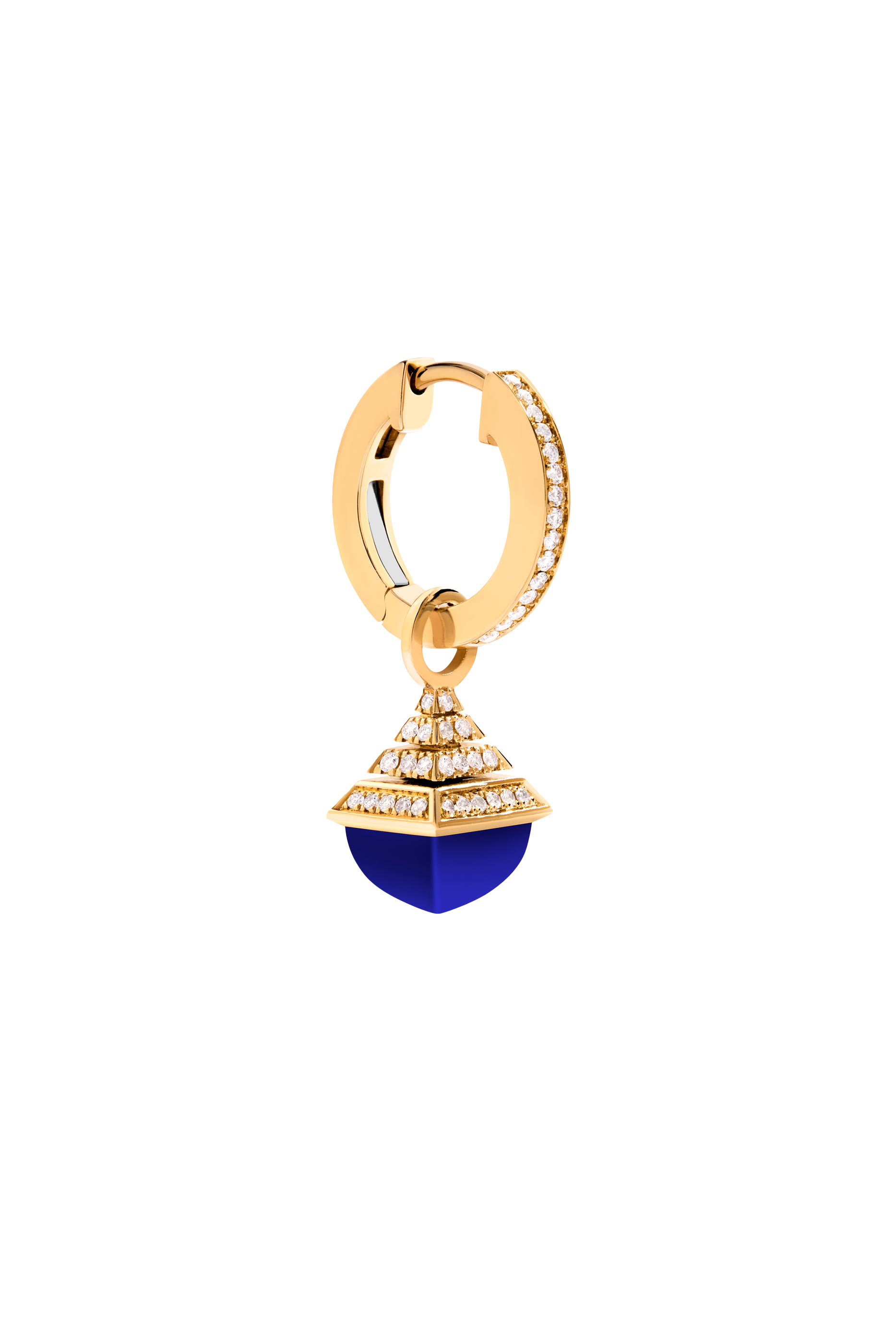 Cleo Mini Rev Drop Earrings, 18k Yellow Gold & Diamonds, Lapis Lazuli