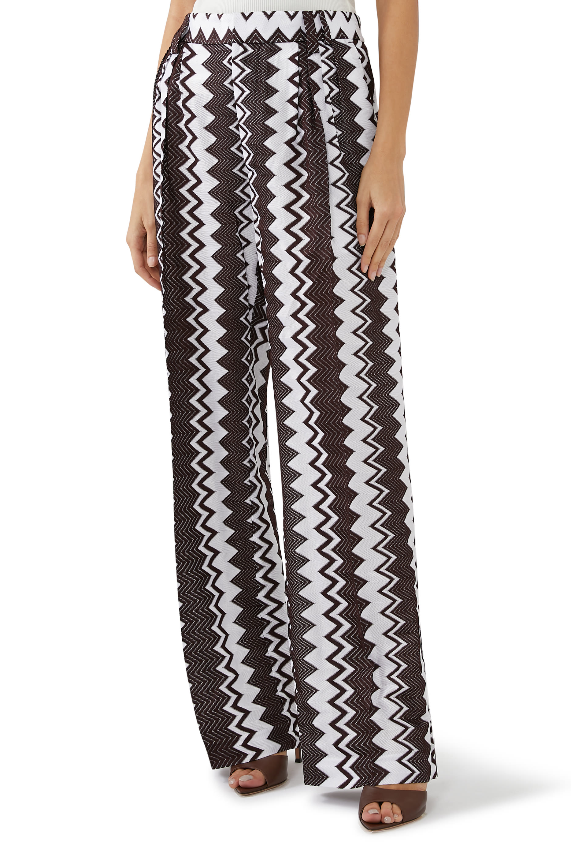 Zigzag Raschel Wide Pants