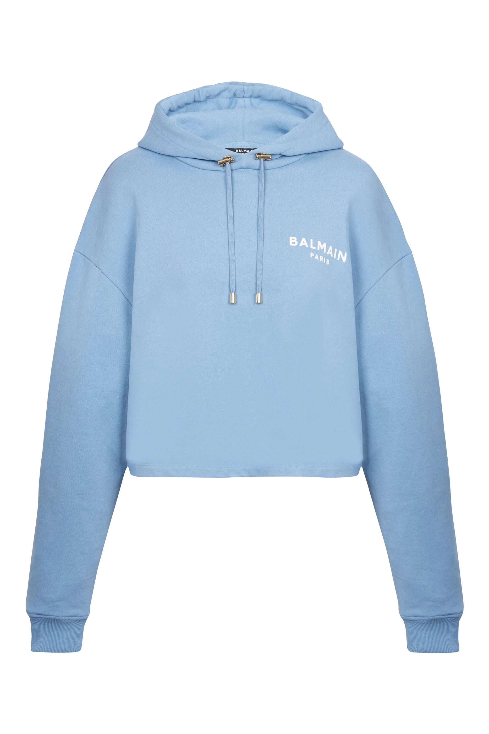 Flock Detail Cropped Hoodie