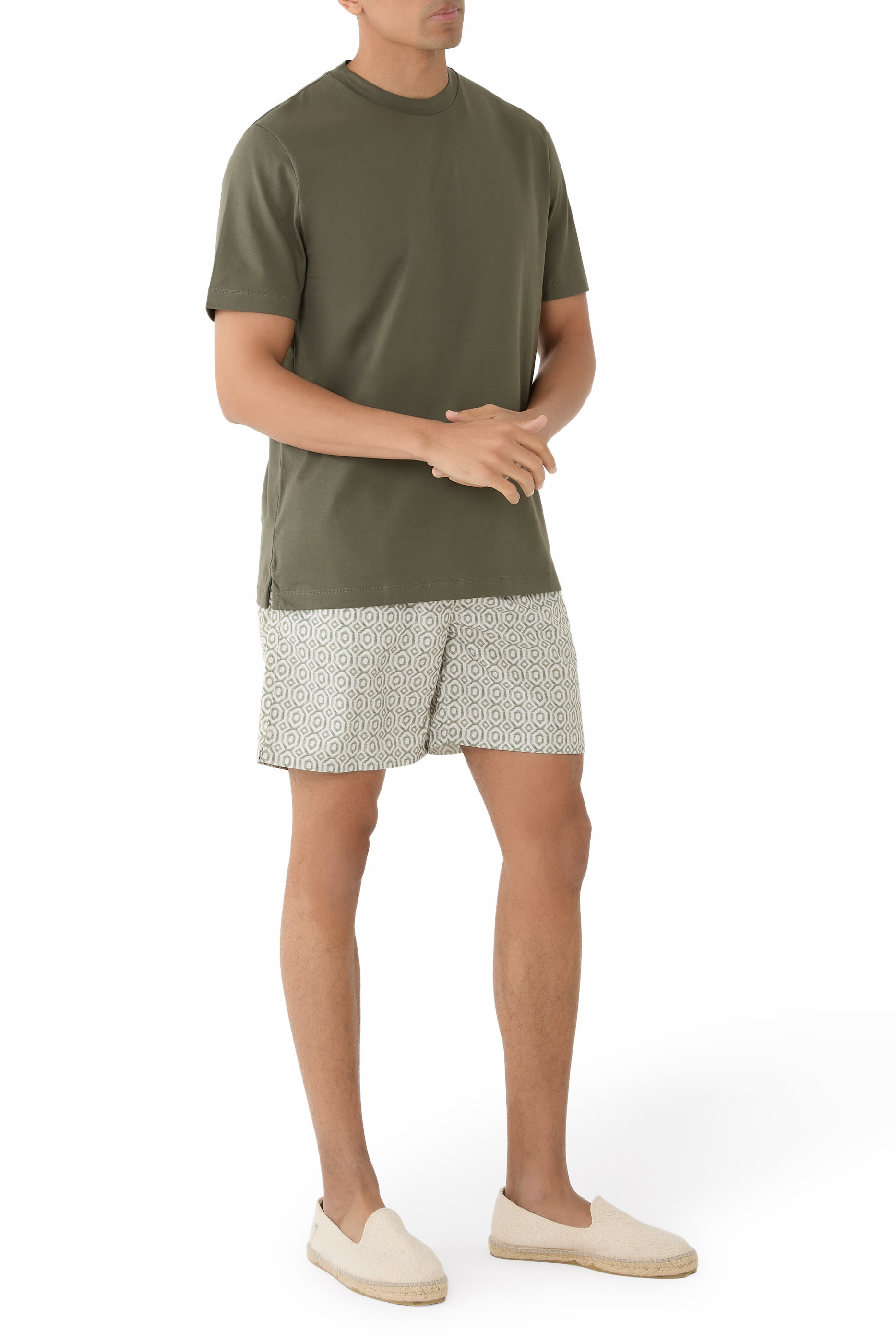 Geometric Pattern Swim Shorts