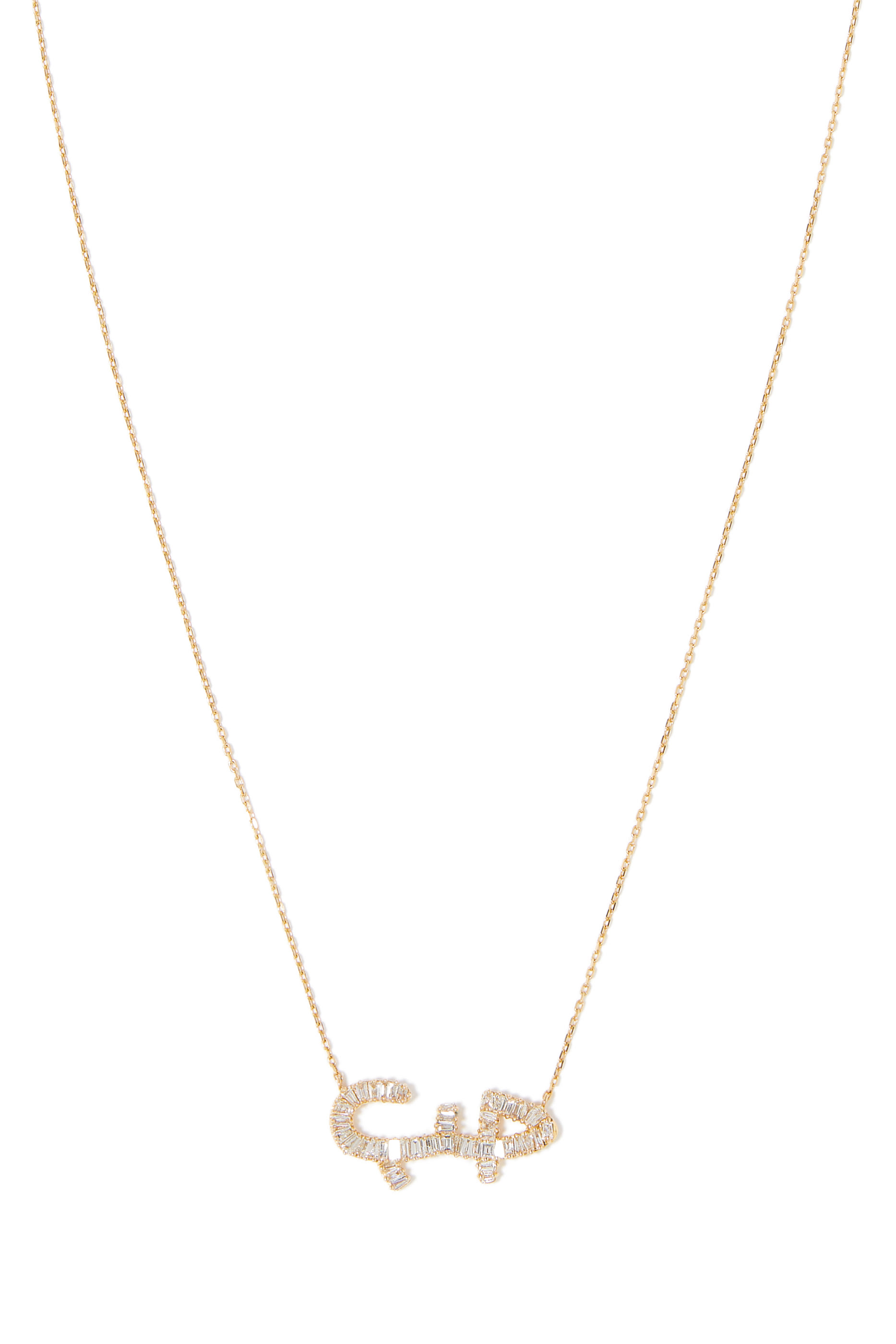 Hobb Large Pendant Necklace, 18k Yellow Gold & Diamonds