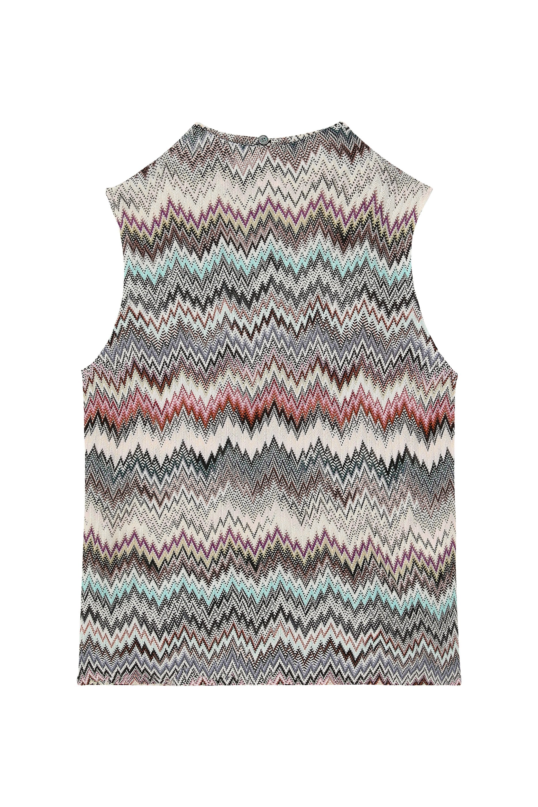 High-Neck Snake Pattern Top 