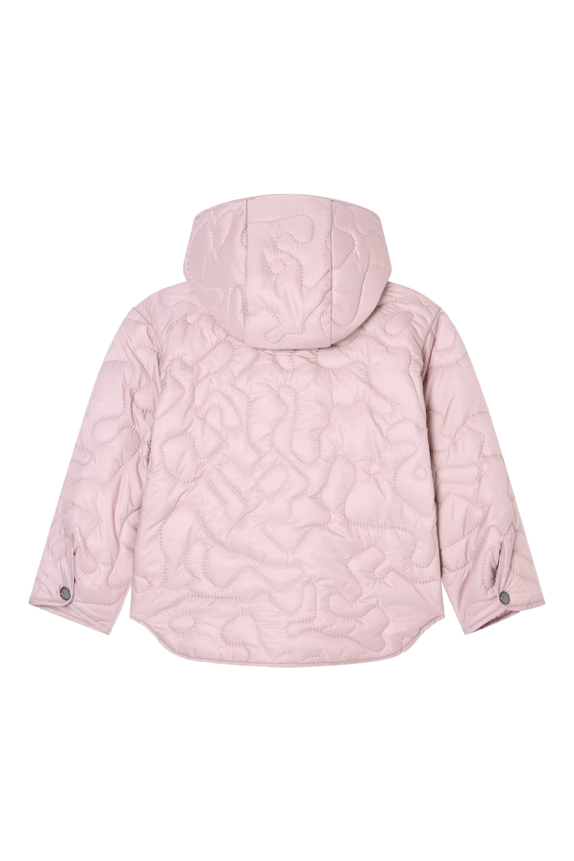 Kids Wave Stitch Hooded Padded Jacket