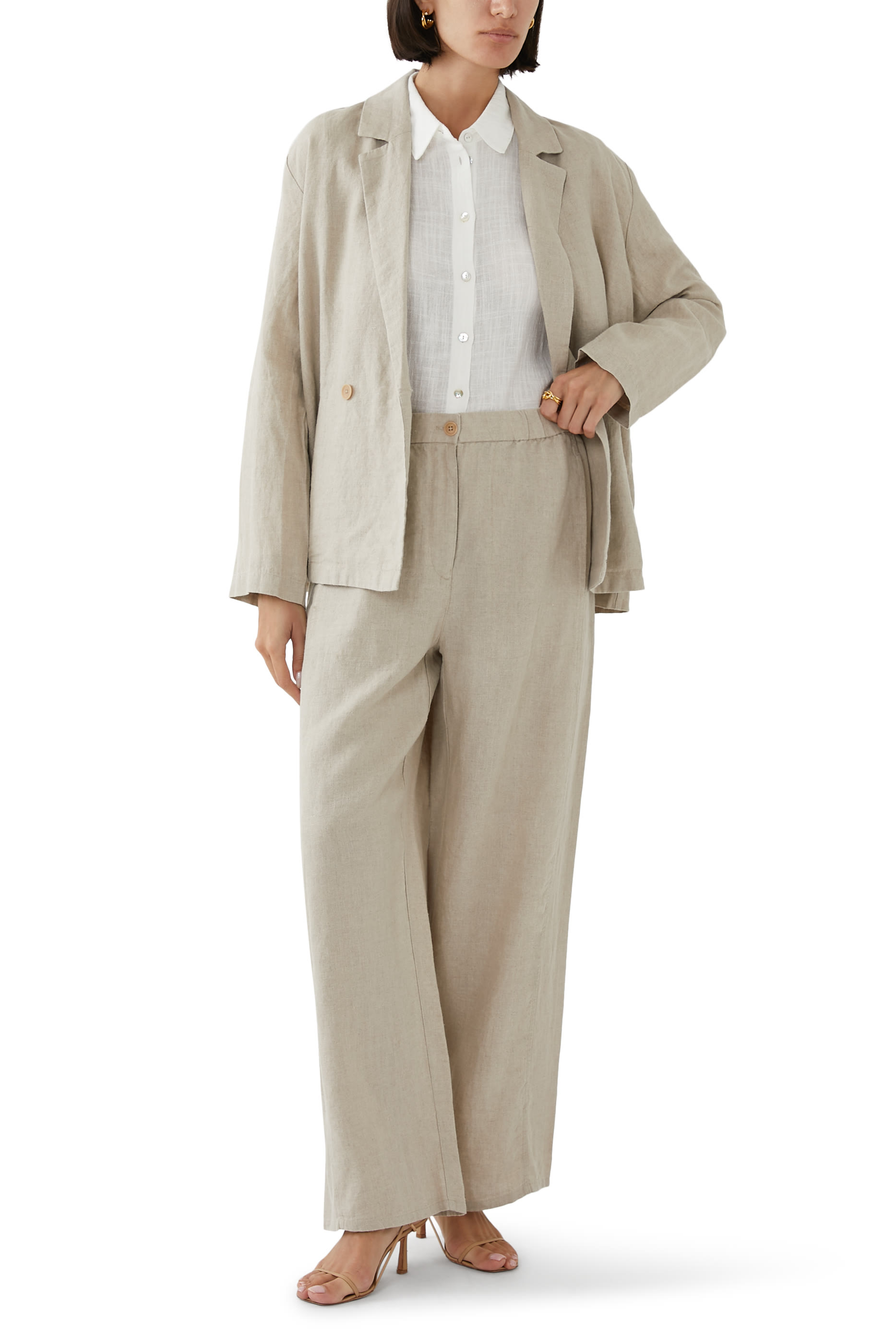 Organic Linen Wide-Leg Trouser Pant