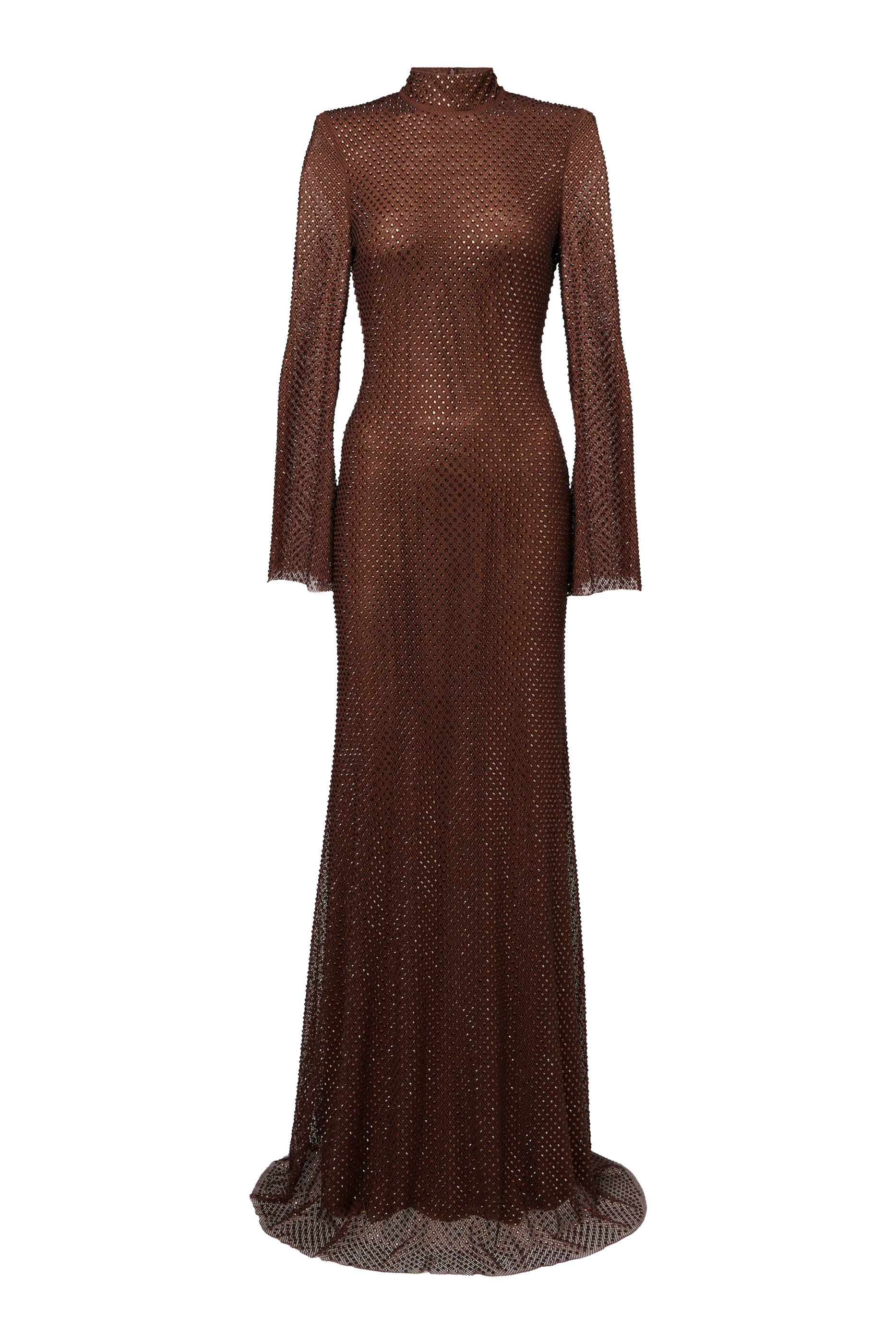 Rhinestone Mesh Maxi Dress