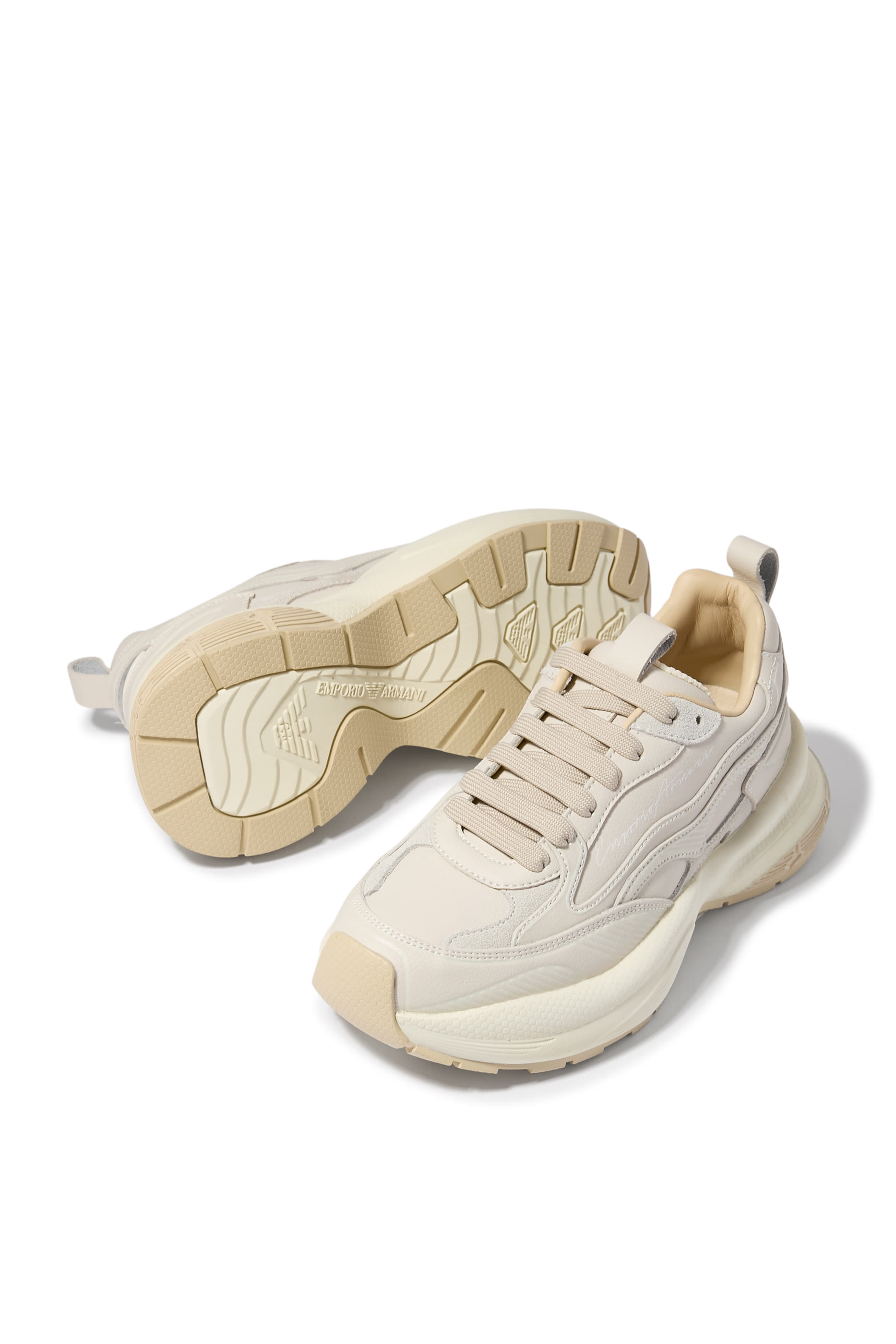 Signature Logo Leather Sneakers