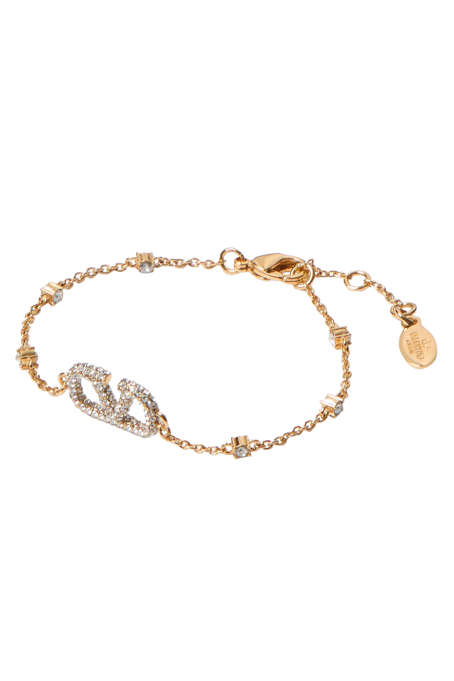 VLogo Signature Bracelet, 18k Gold & Swarovski Crystals&reg;, Beads