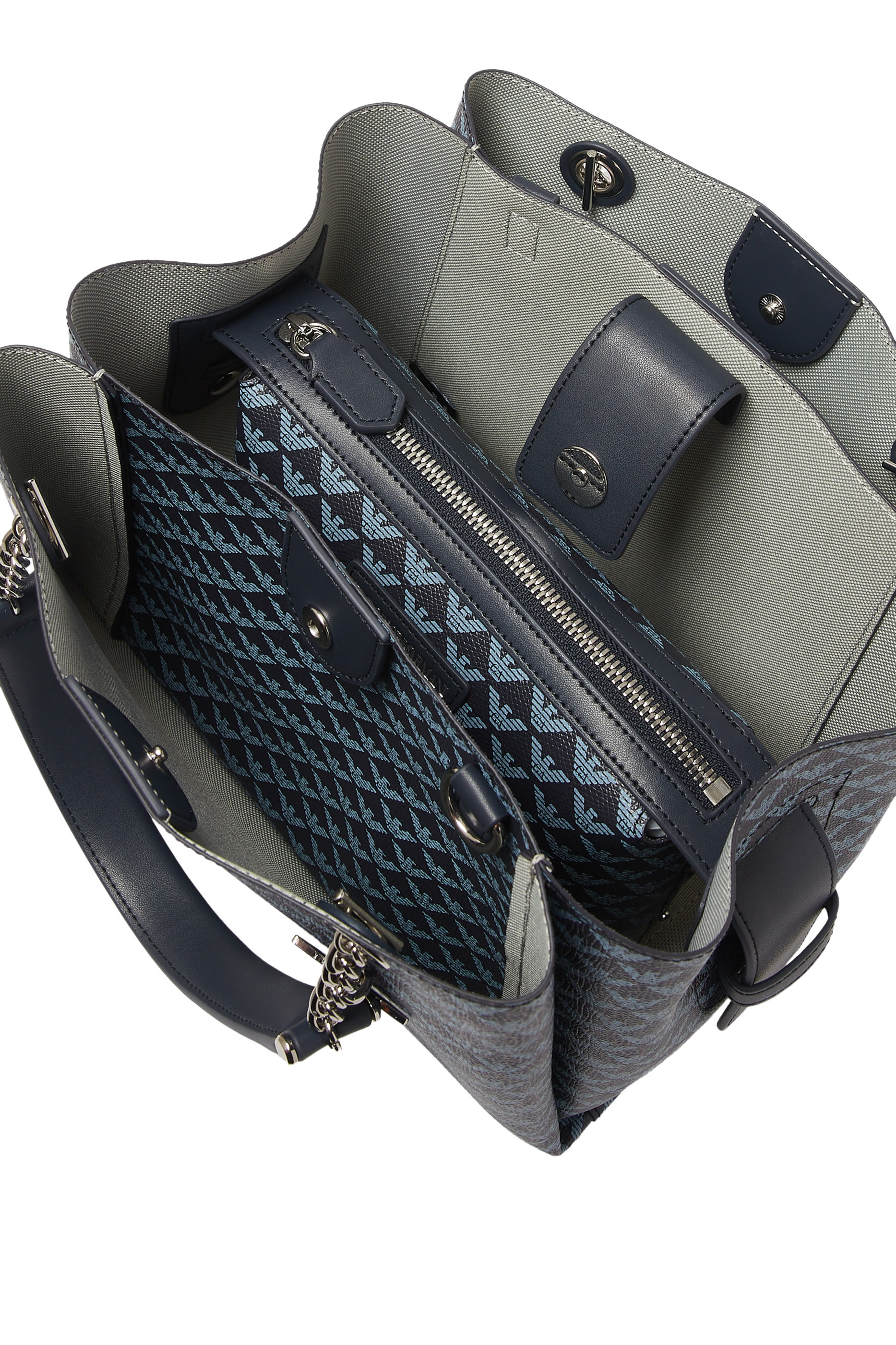 All-Over Eagle Shopper Bag With Eagle Charm