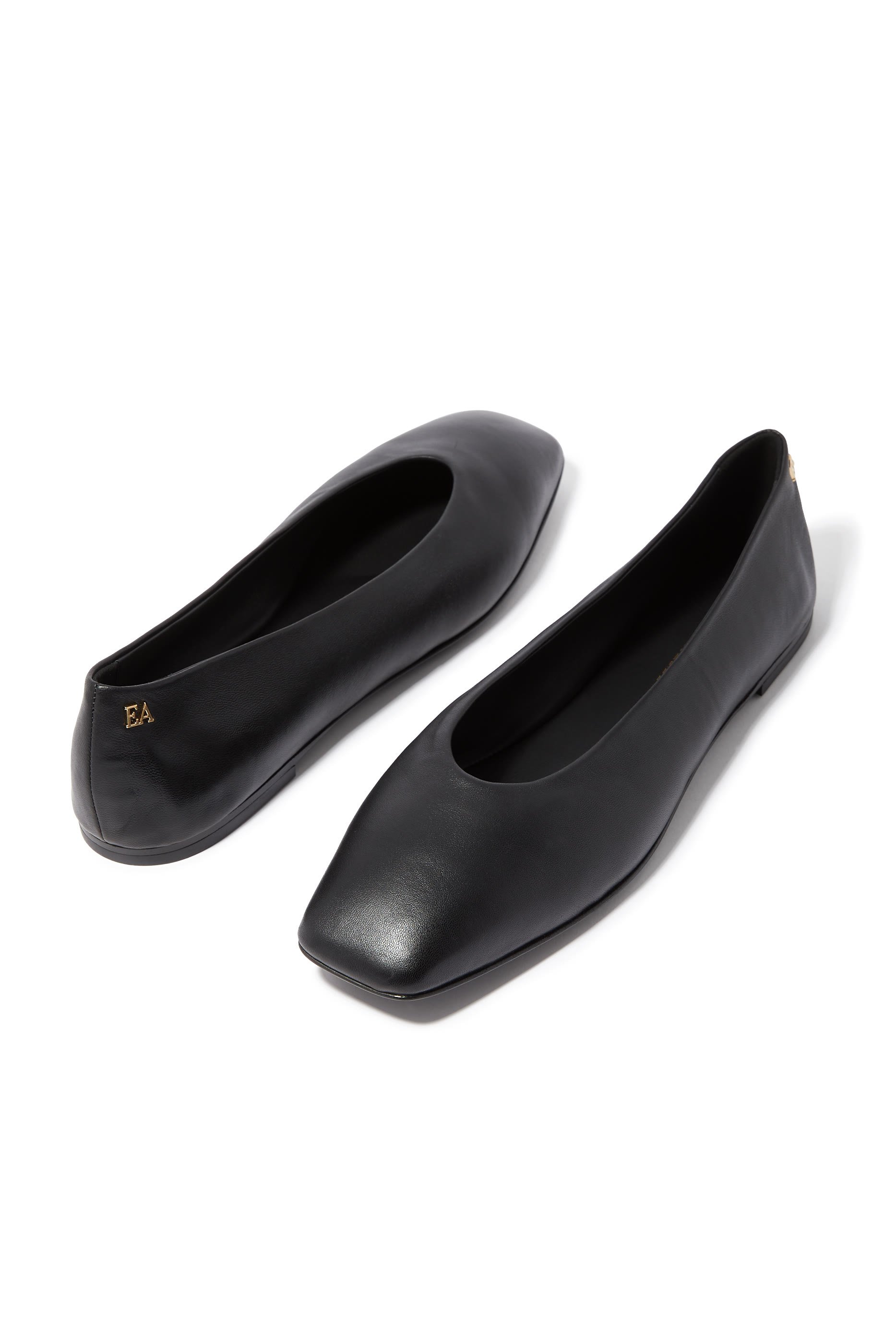 Nappa Leather Square-Toed Ballerinas
