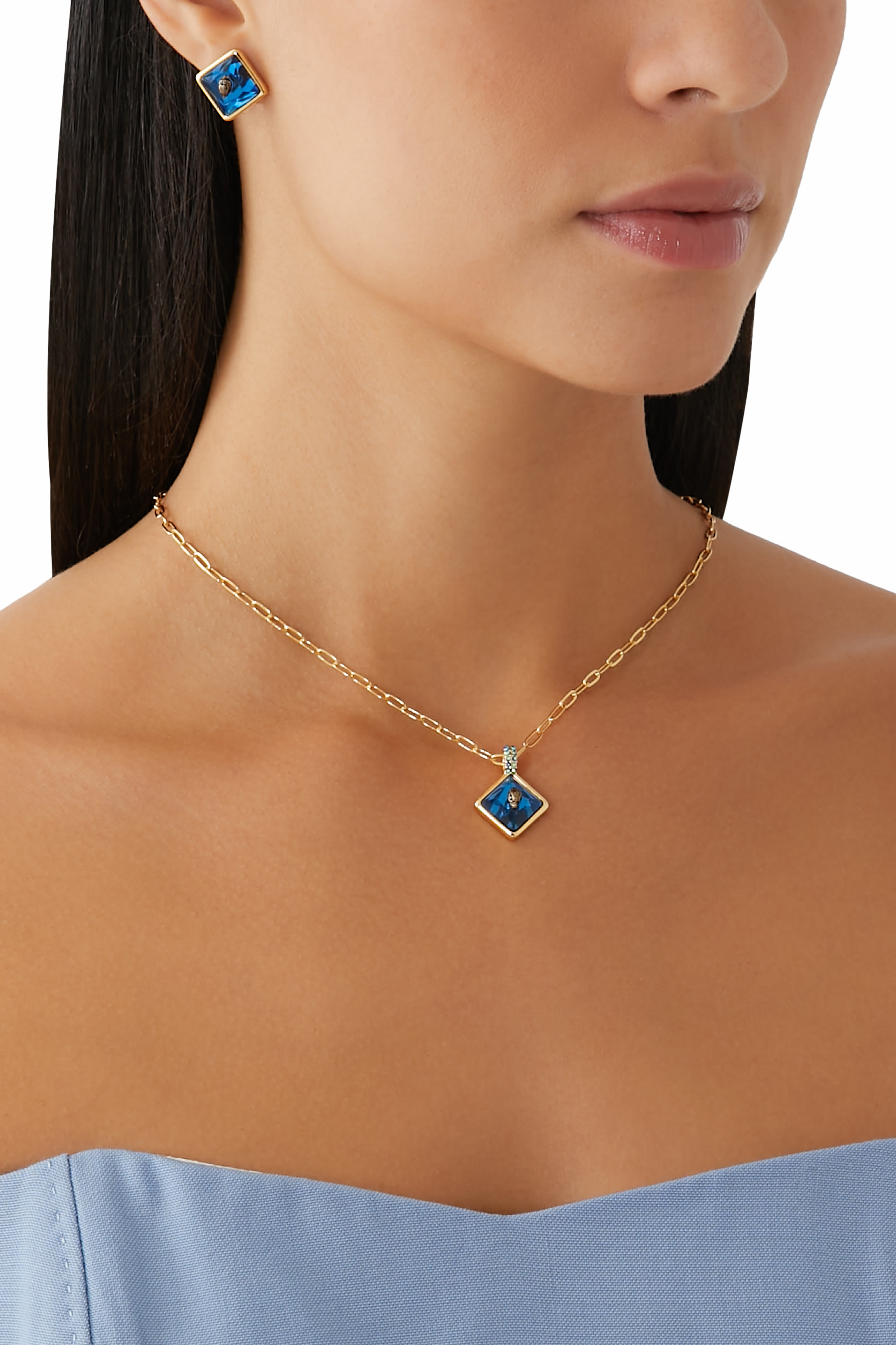 Square Eagle Pendant Necklace